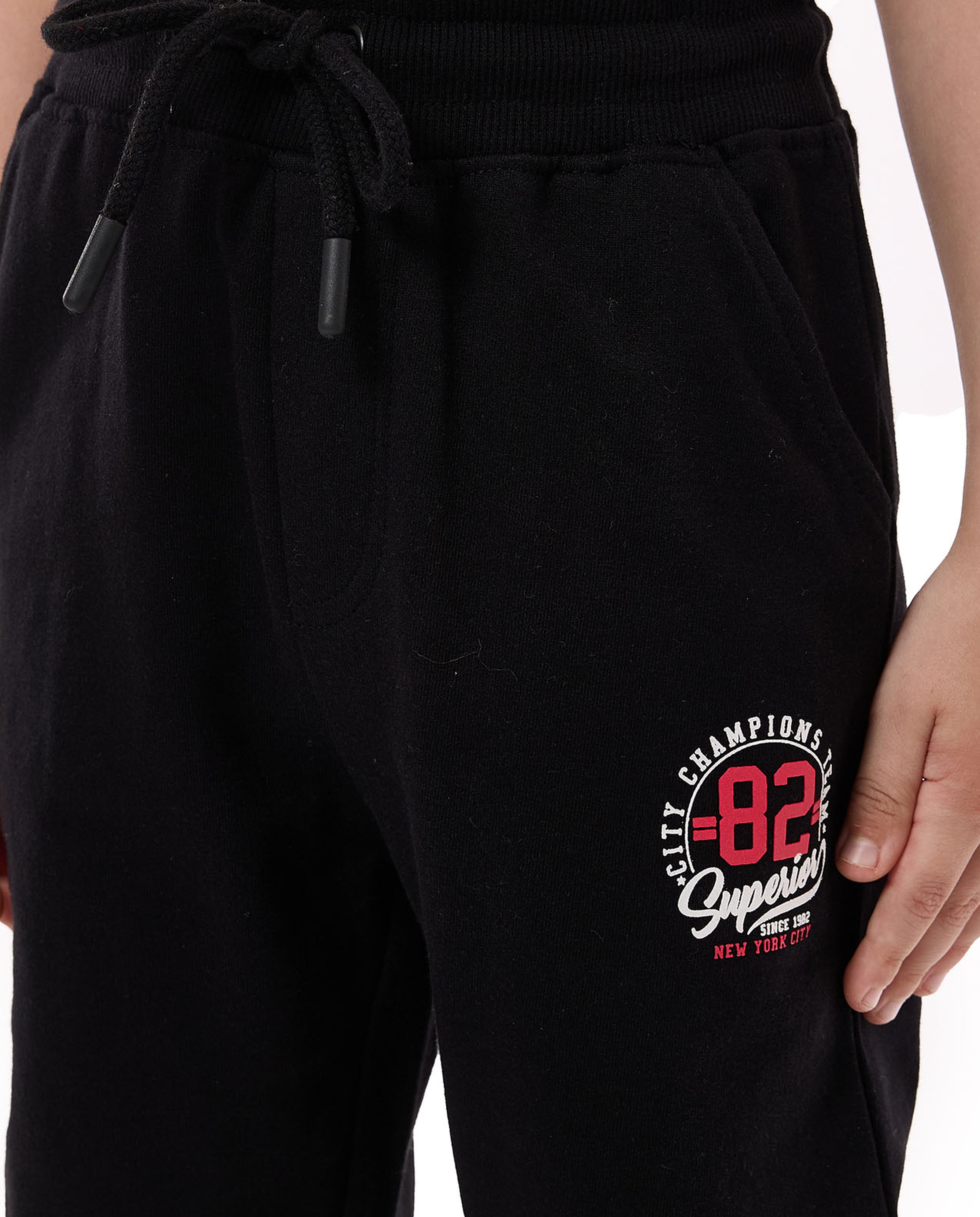 Print Detail Joggers with Drawstring Waist