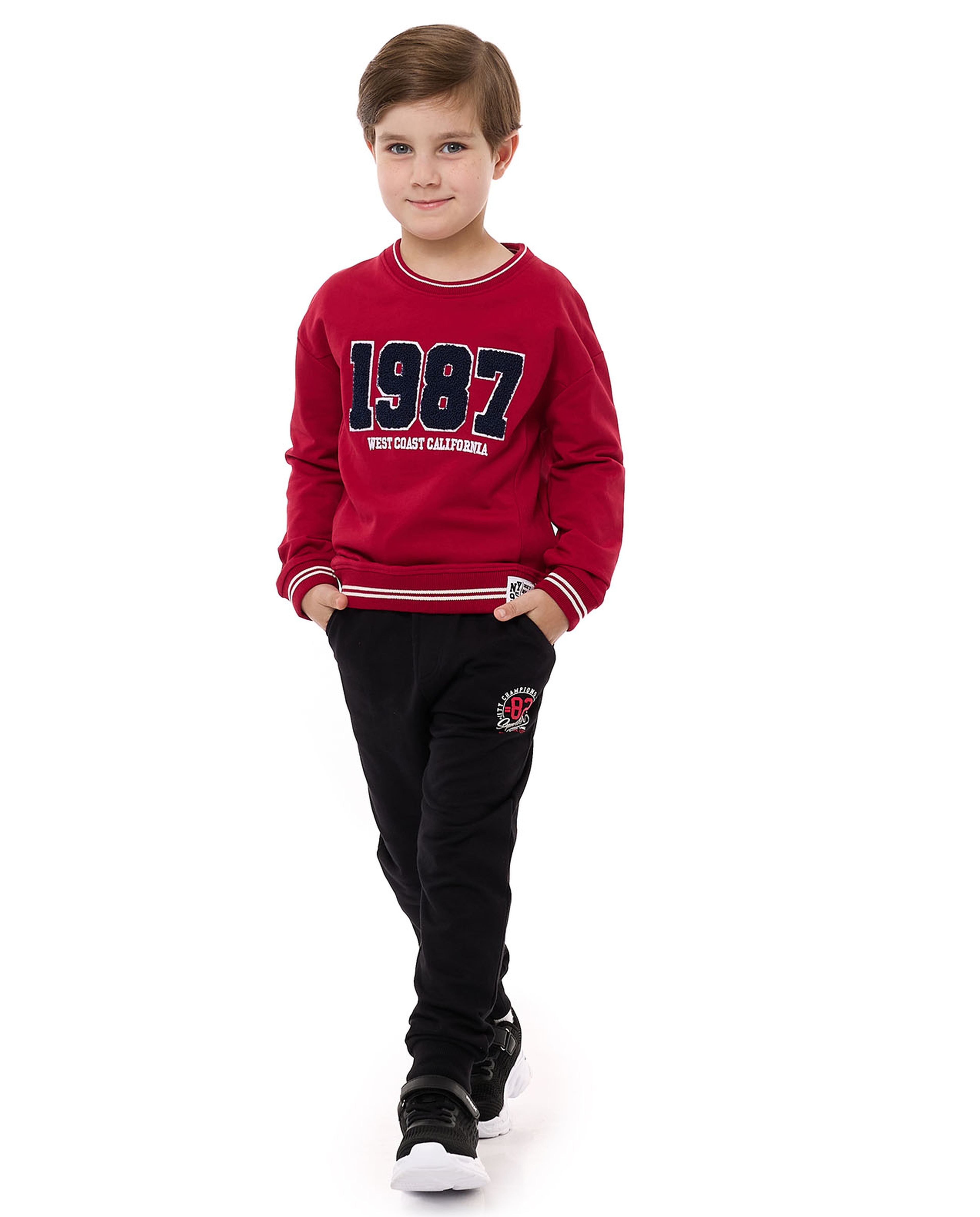 Print Detail Joggers with Drawstring Waist