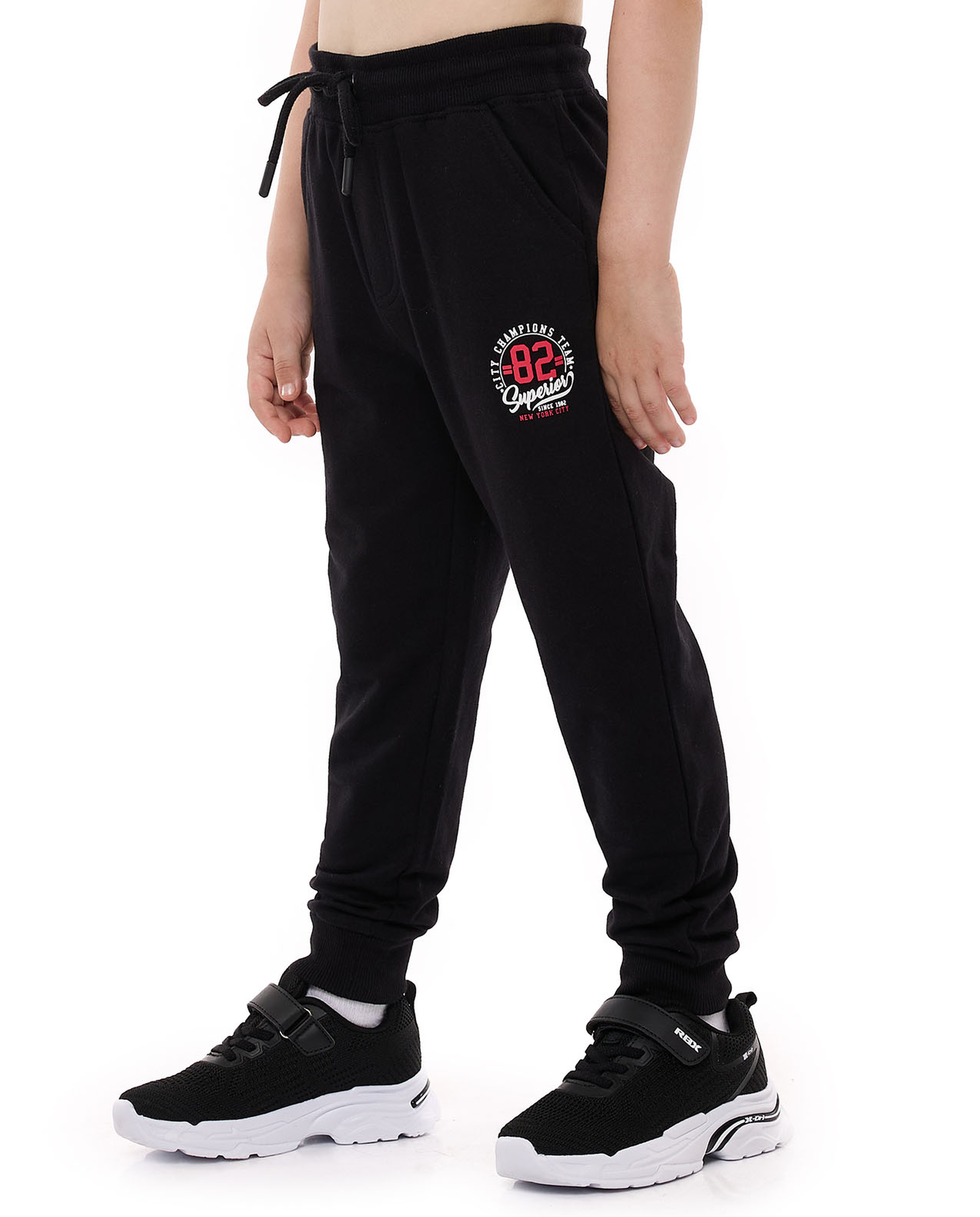 Print Detail Joggers with Drawstring Waist