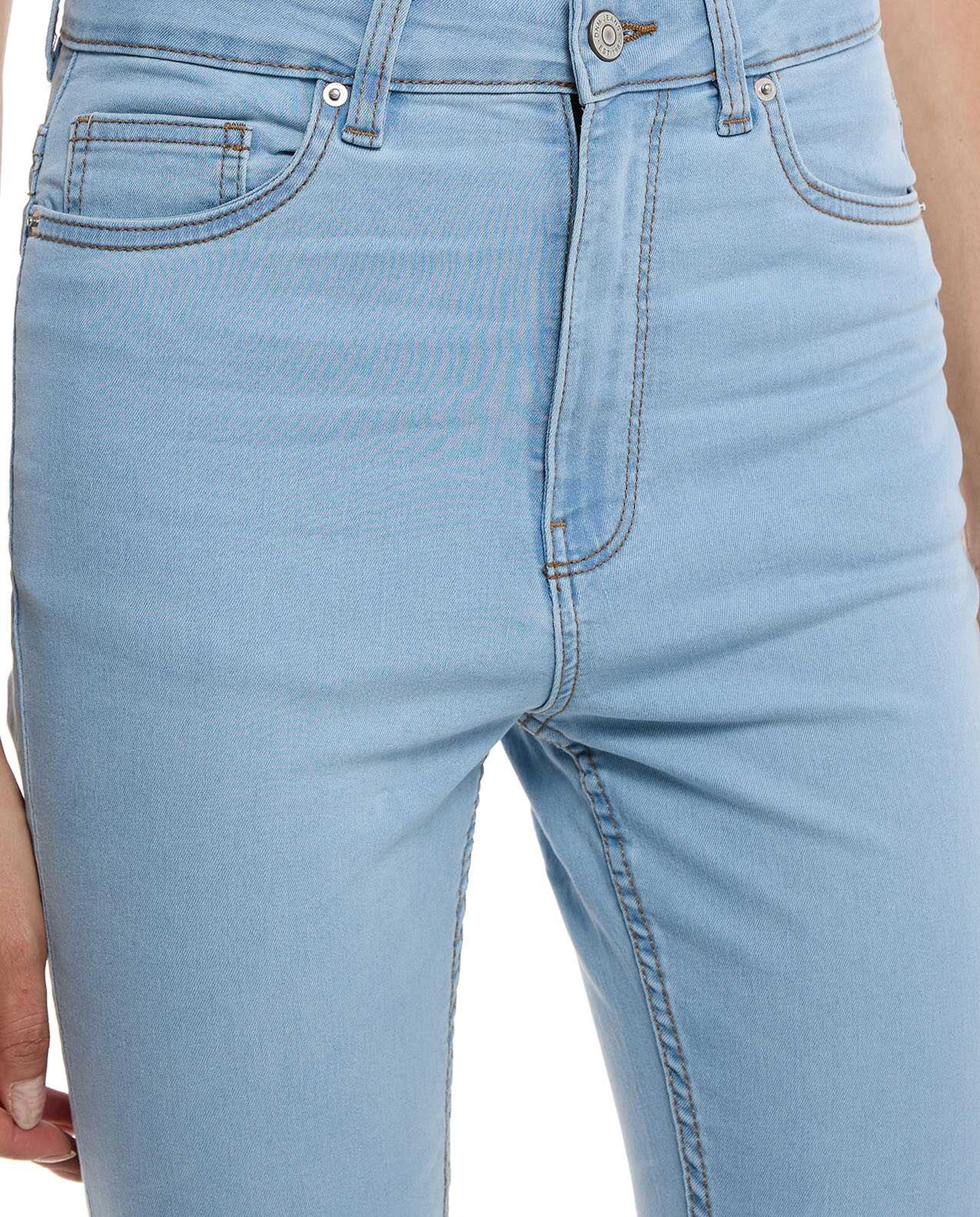 Solid Skinny Fit Jeans with Button Closure