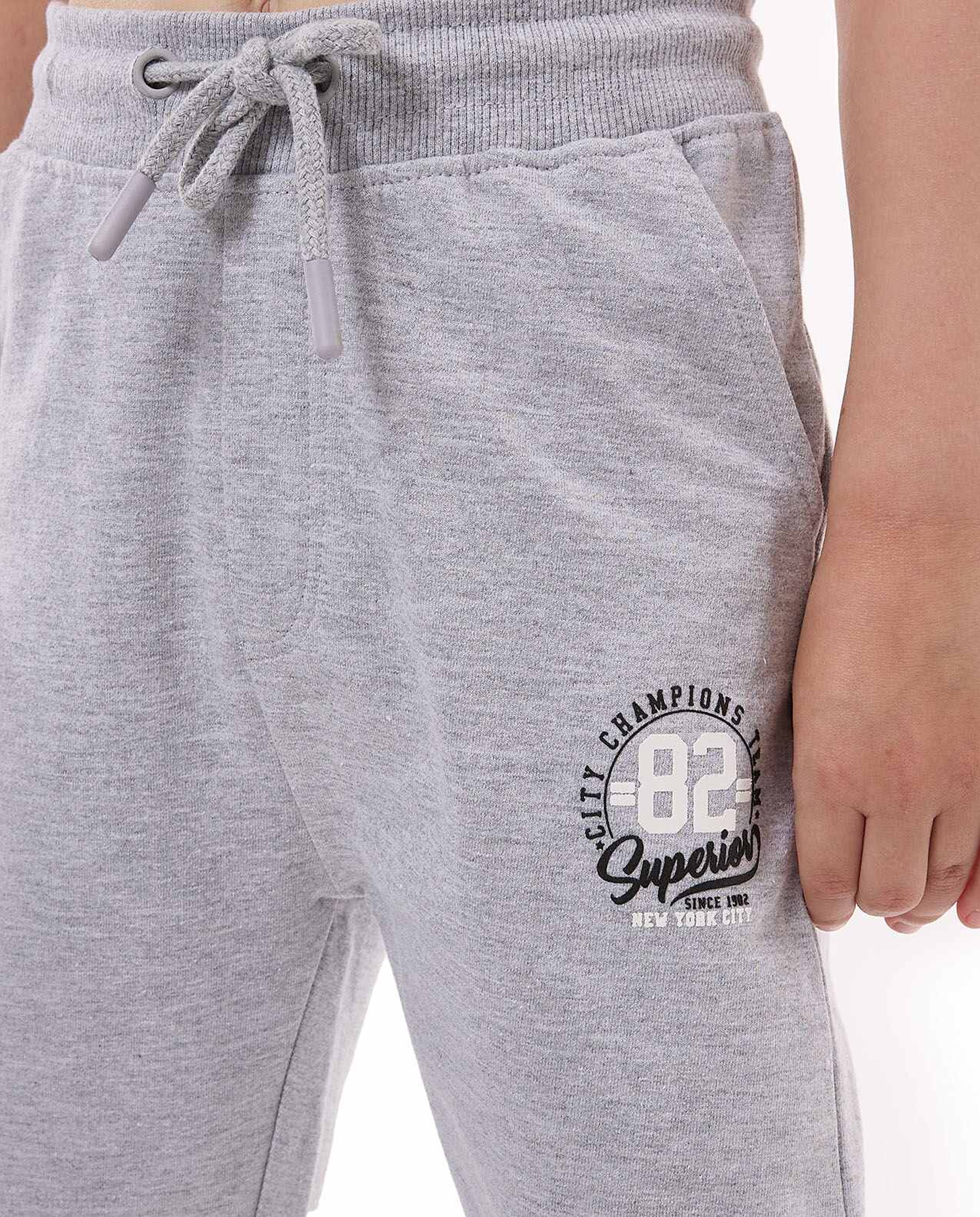 Print Detail Joggers with Drawstring Waist