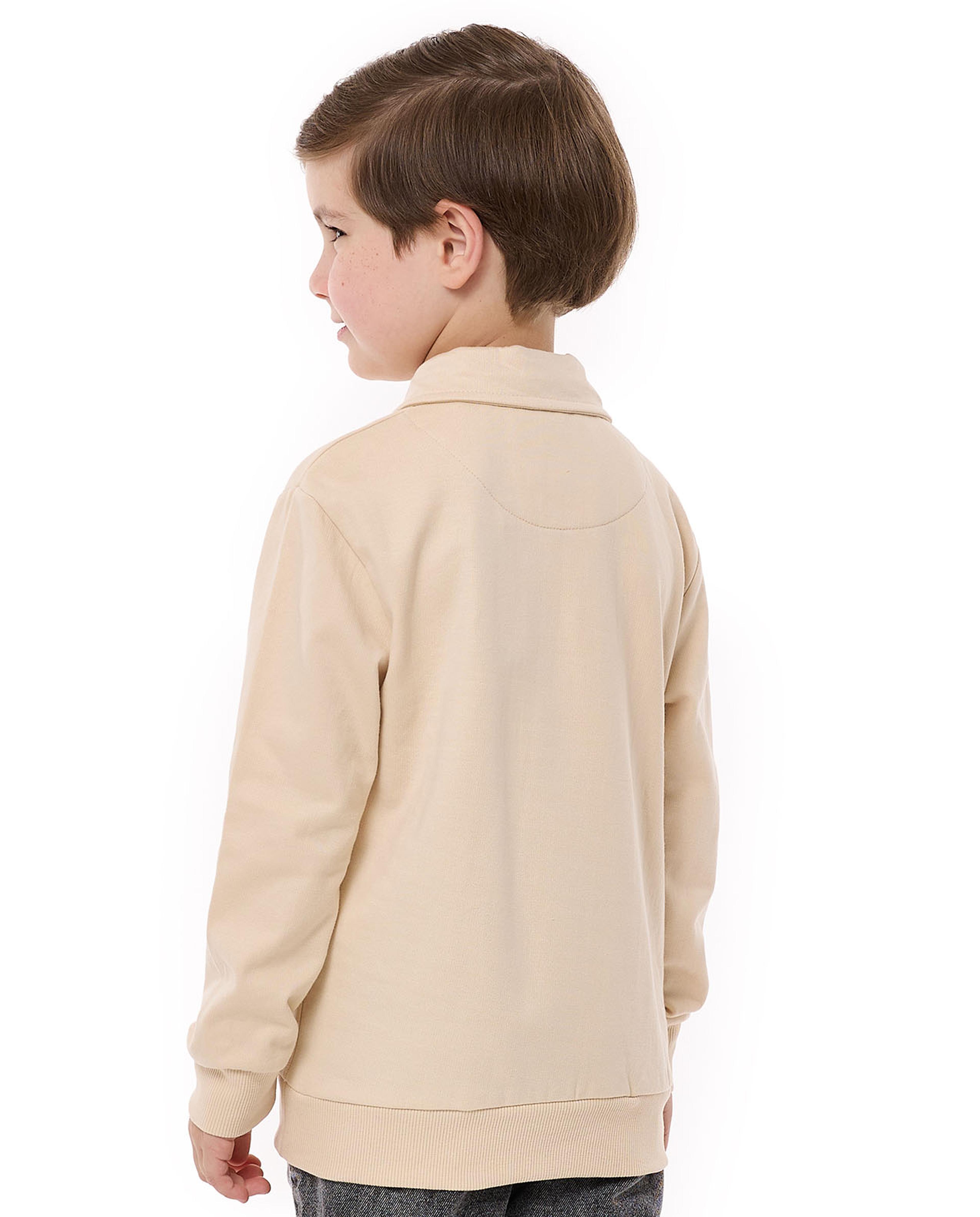 سويتشيرت سادة بياقة وأكمام طويلة