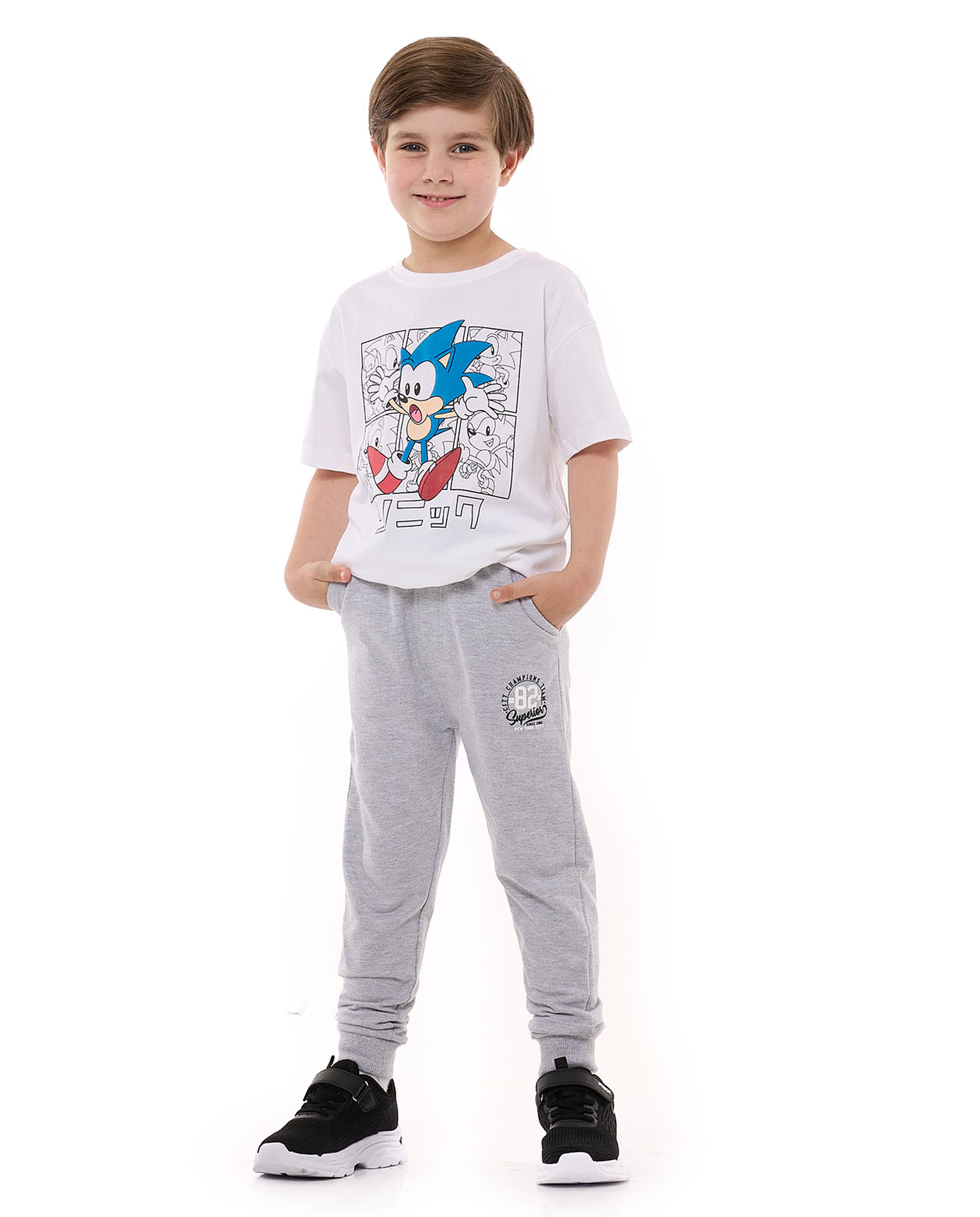 Print Detail Joggers with Drawstring Waist