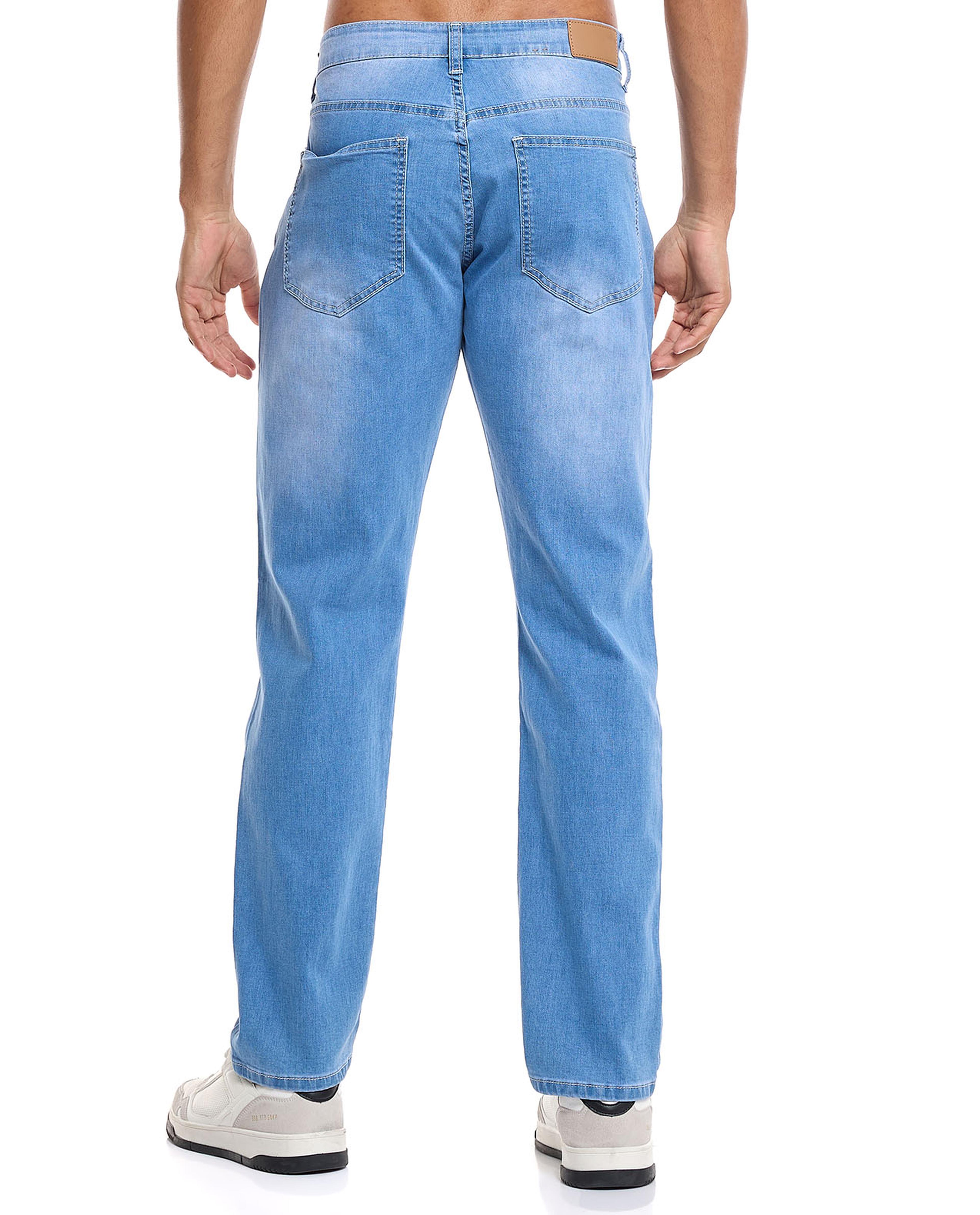 Solid Slim Fit Jeans with Button Closure