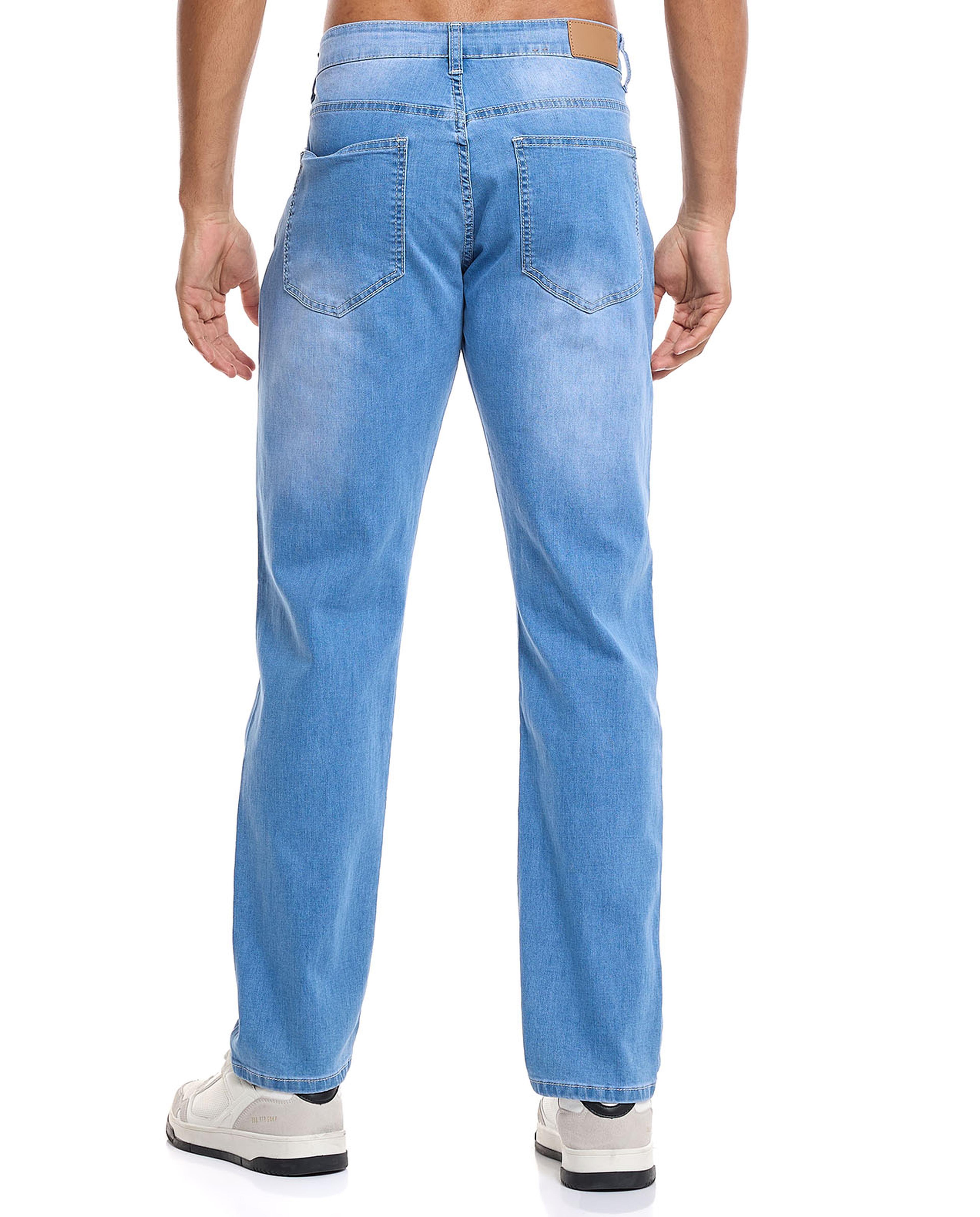 Solid Slim Fit Jeans with Button Closure