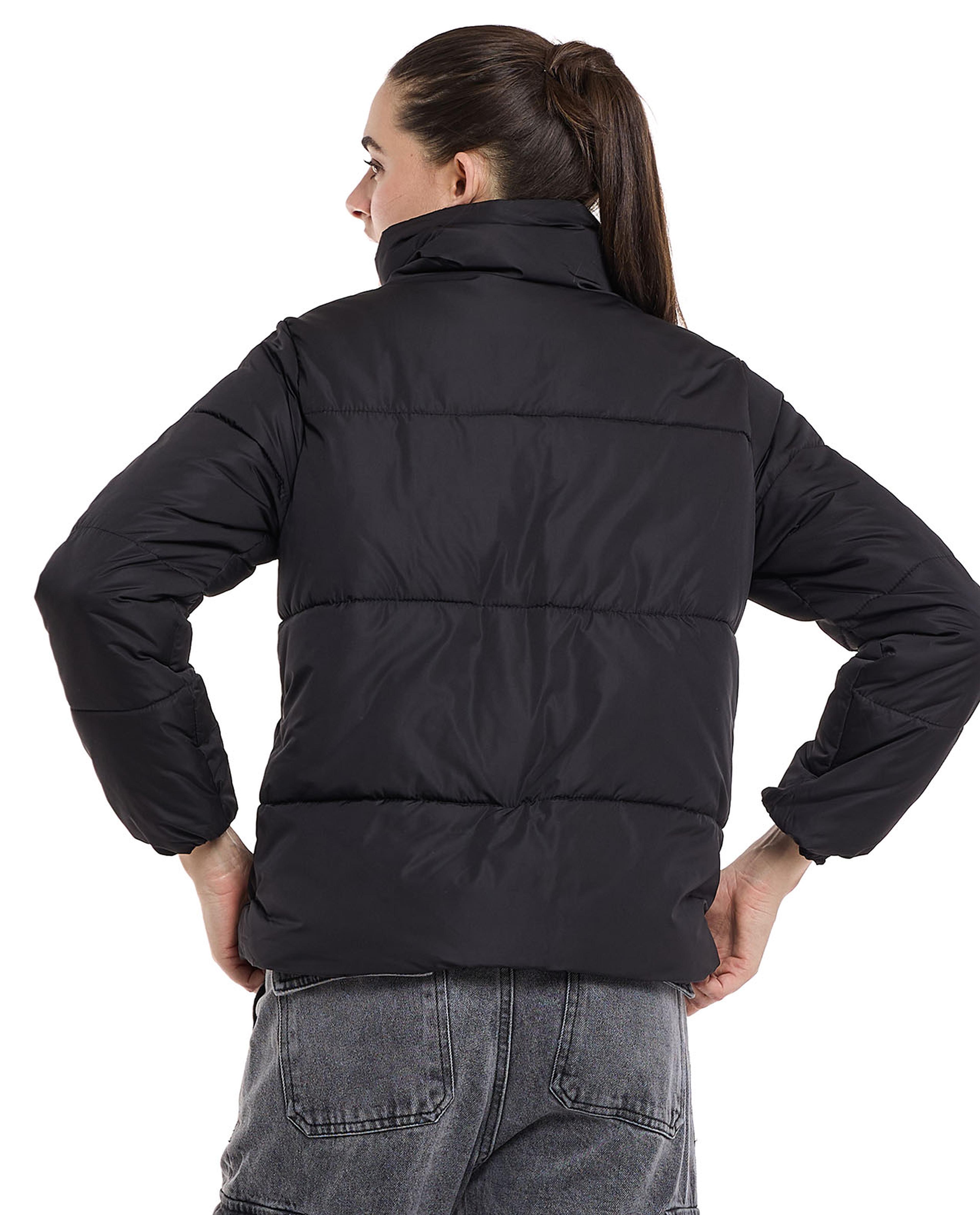Puffer Jacket with Snap Closure