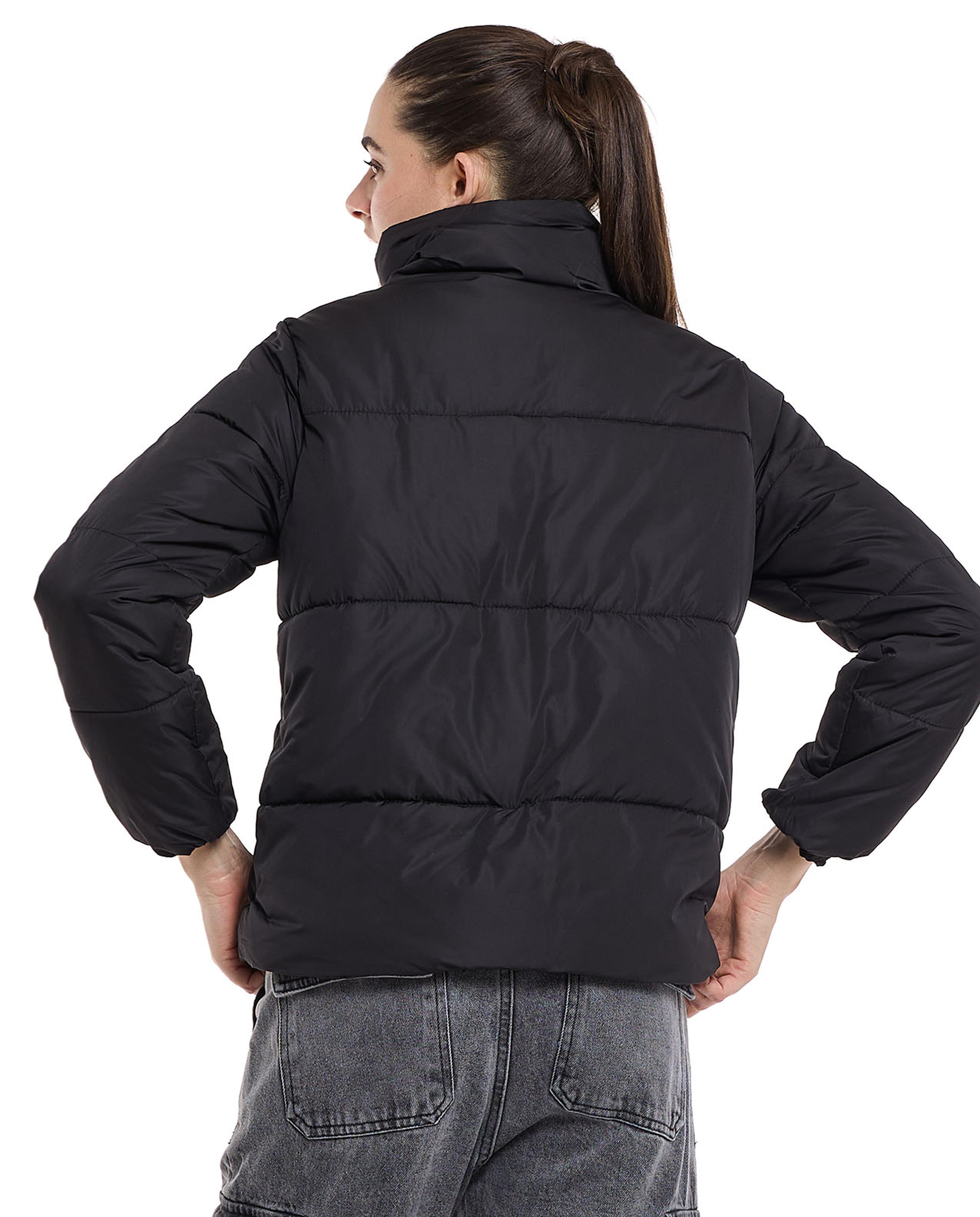 Puffer Jacket with Snap Closure