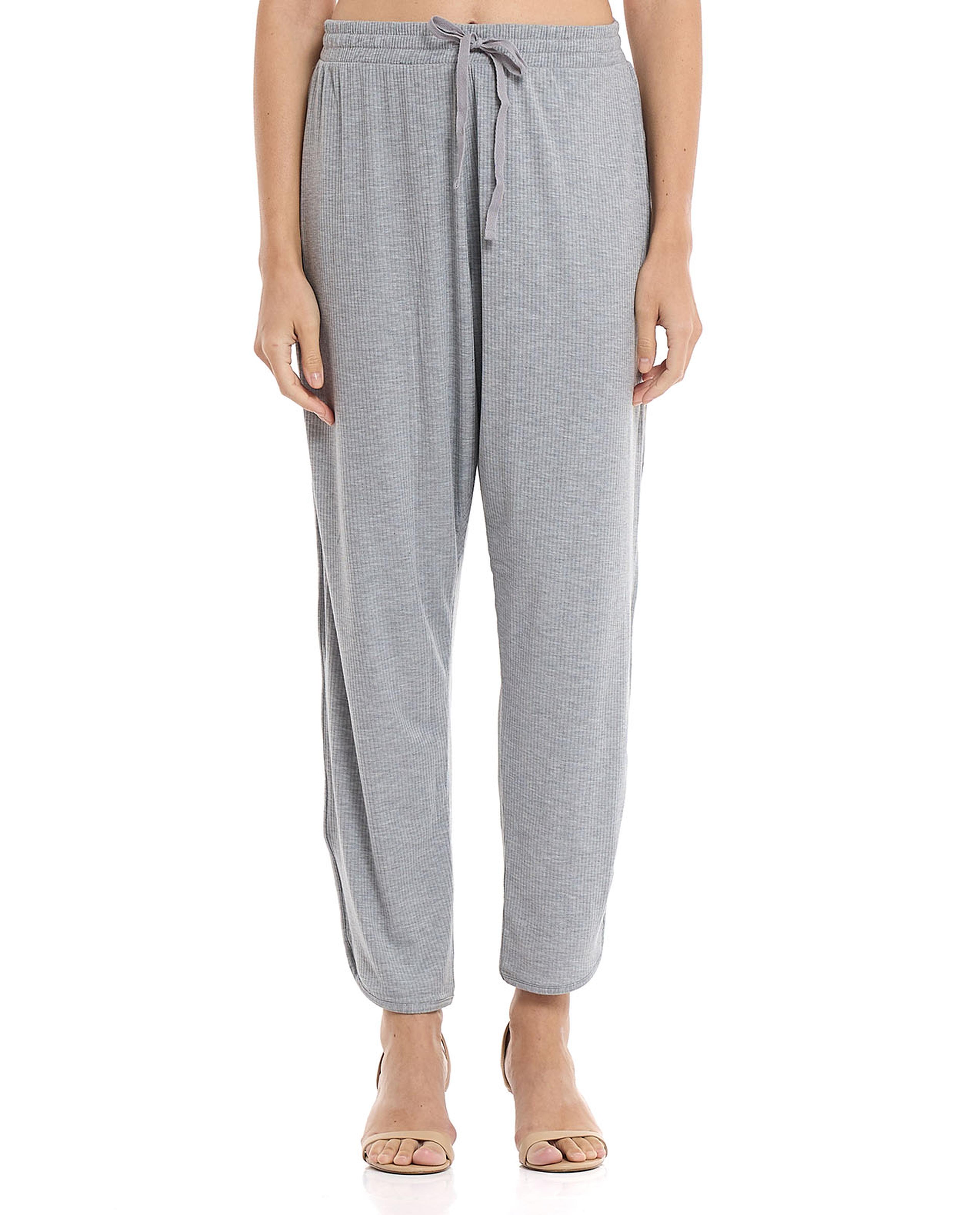 سروال بيجاما مرن برباط على الخصر