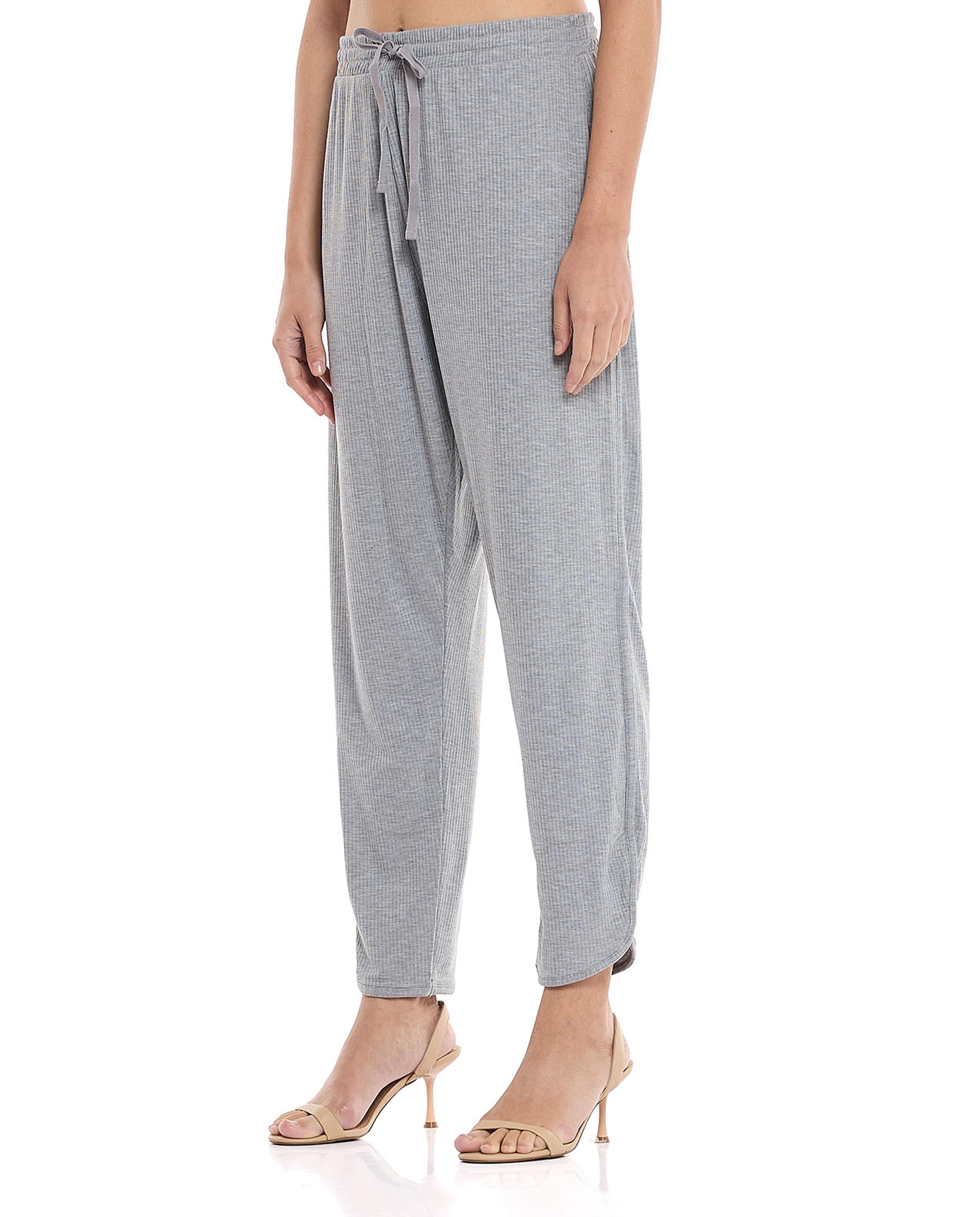 سروال بيجاما مرن برباط على الخصر