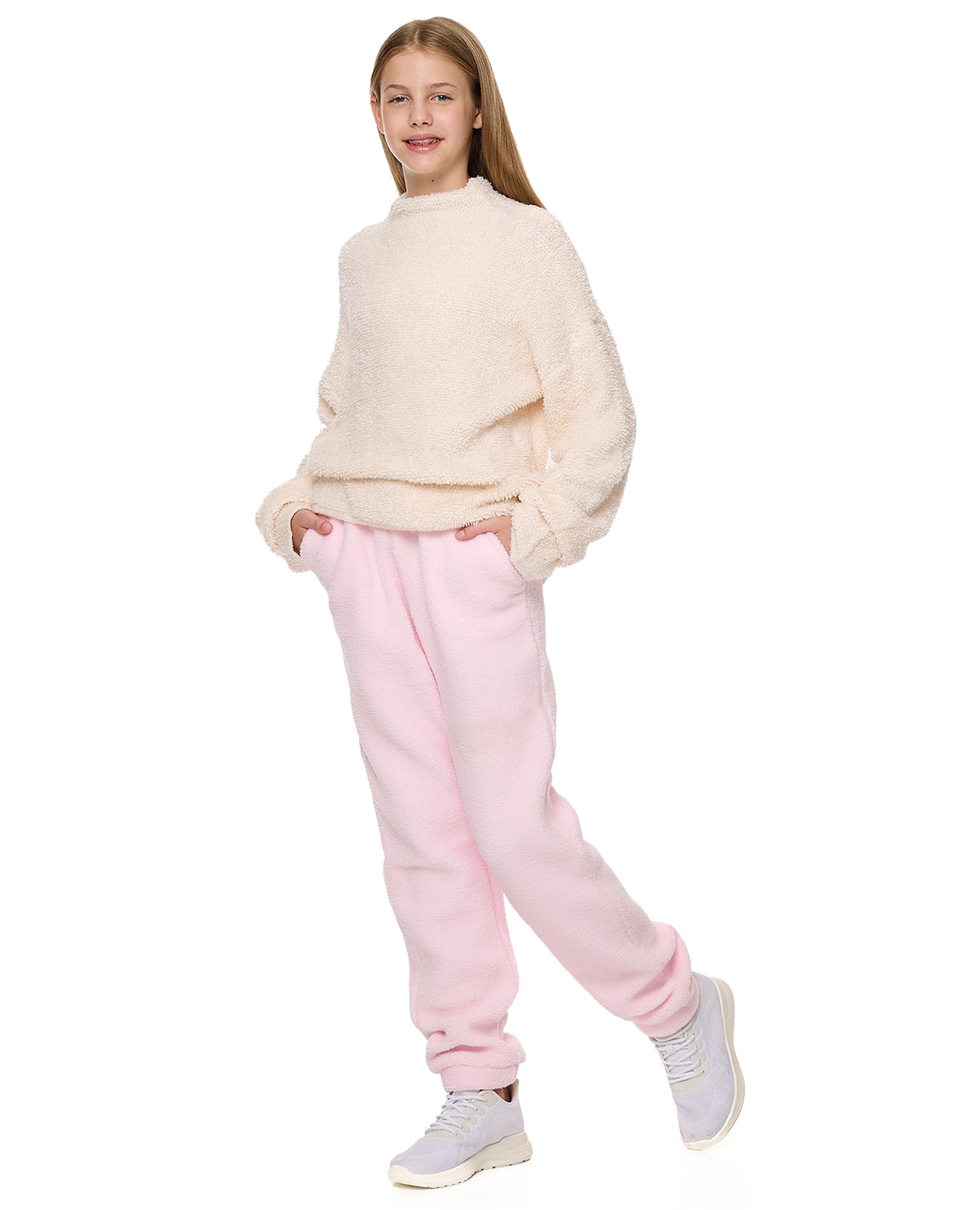 Sherpa Jogger Pants with Drawstring Waist