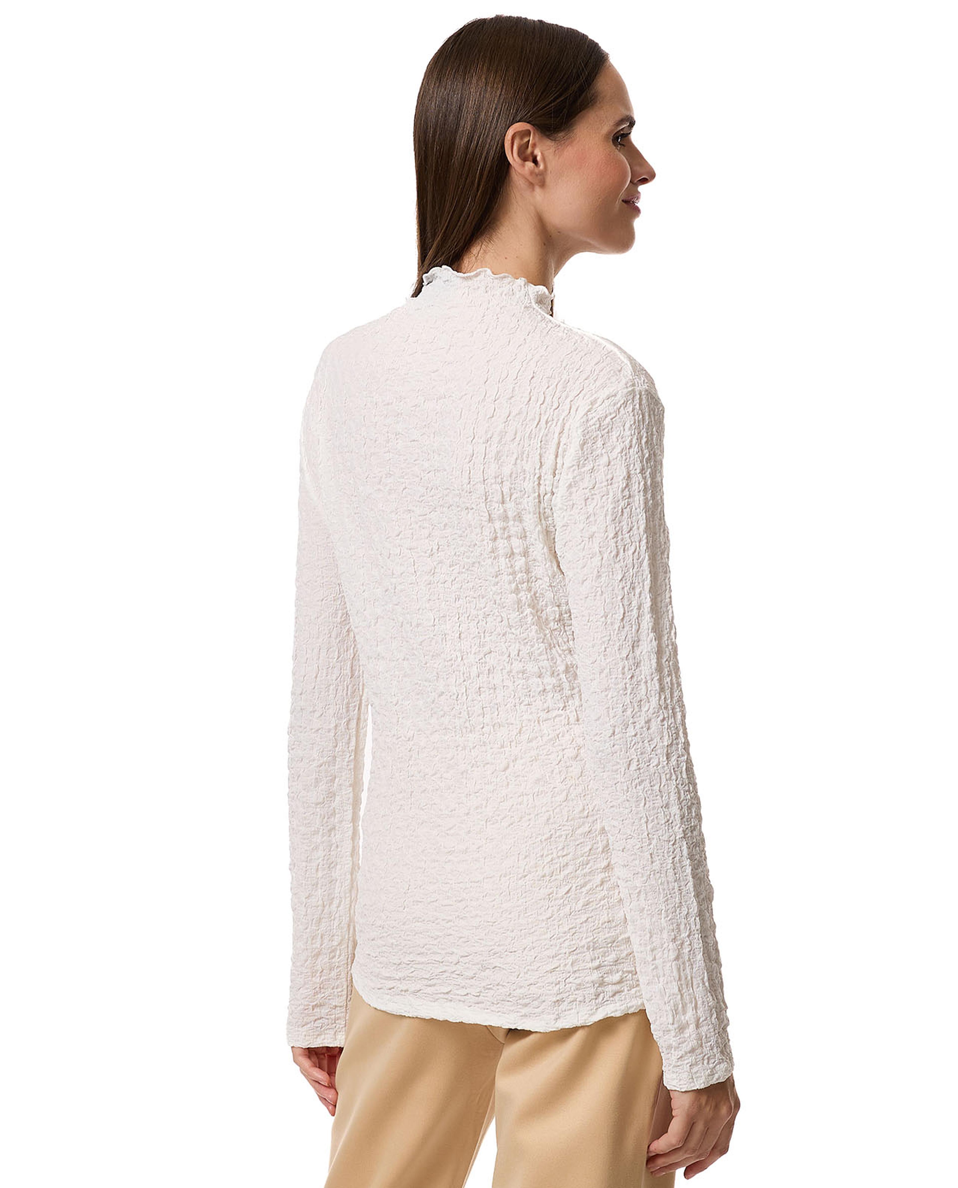 Textured Top with High Neck and Long Sleeves