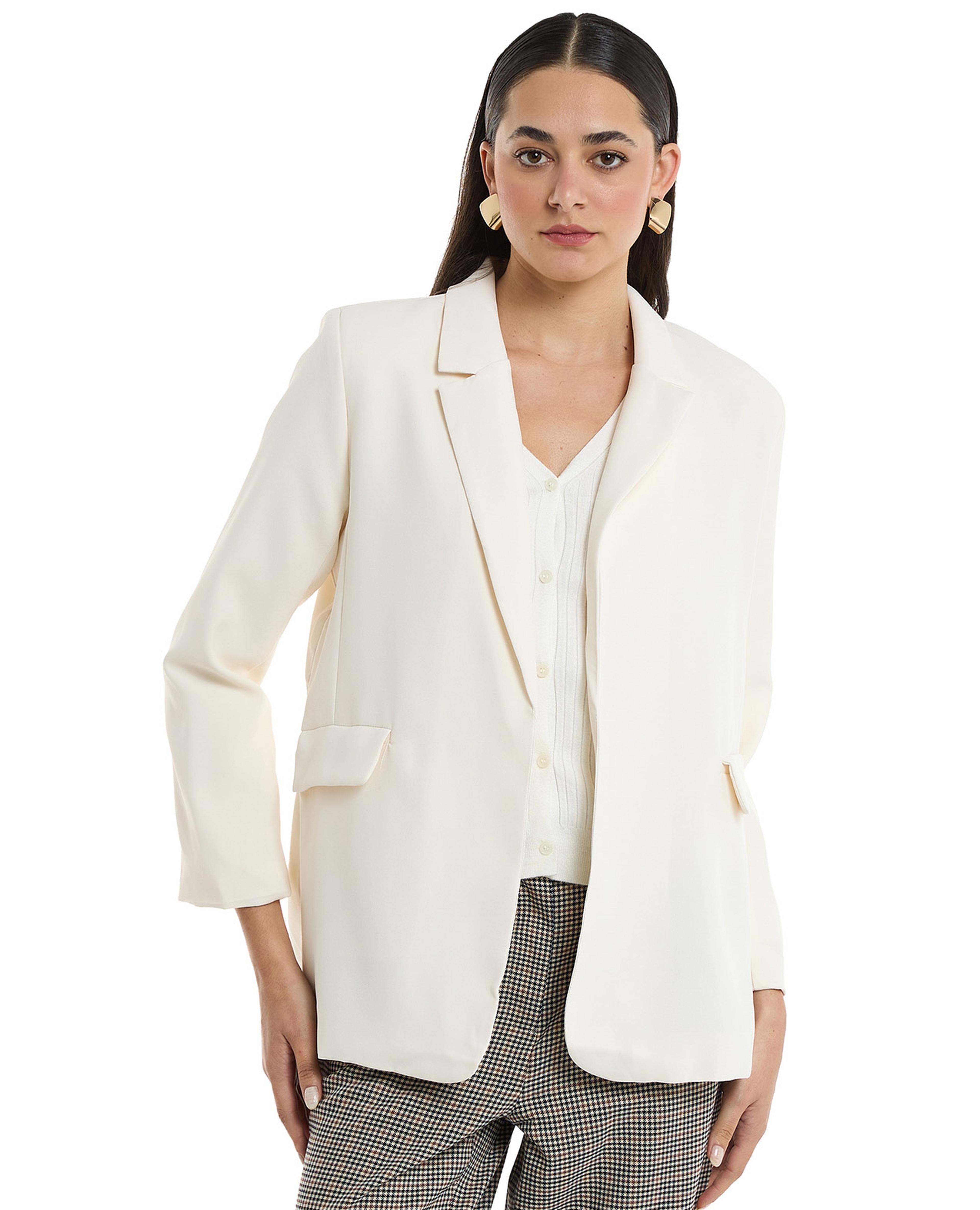 بليزر سادة بأكمام طويلة