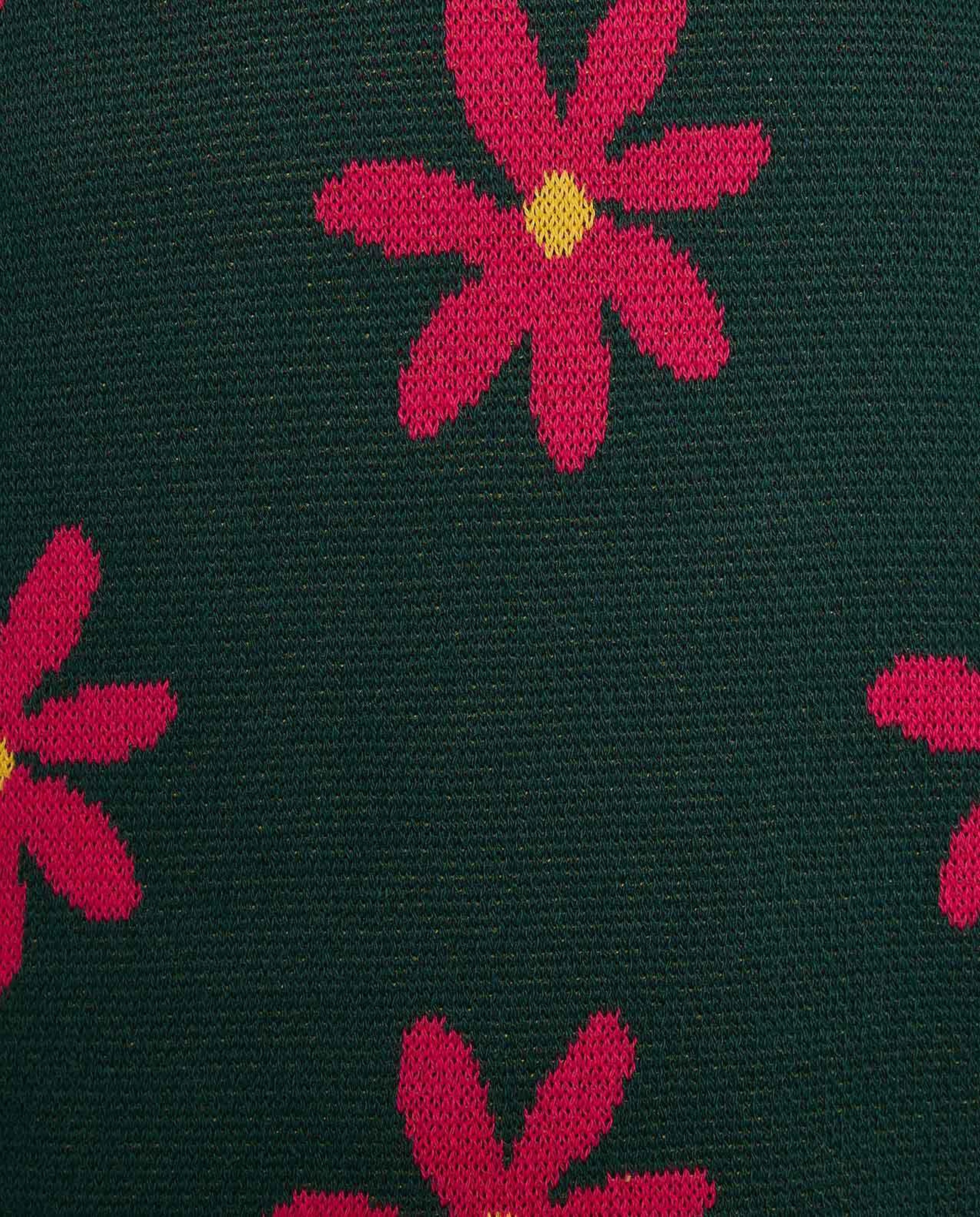 Floral Patterned Sweater with Crew Neck and Long Sleeves