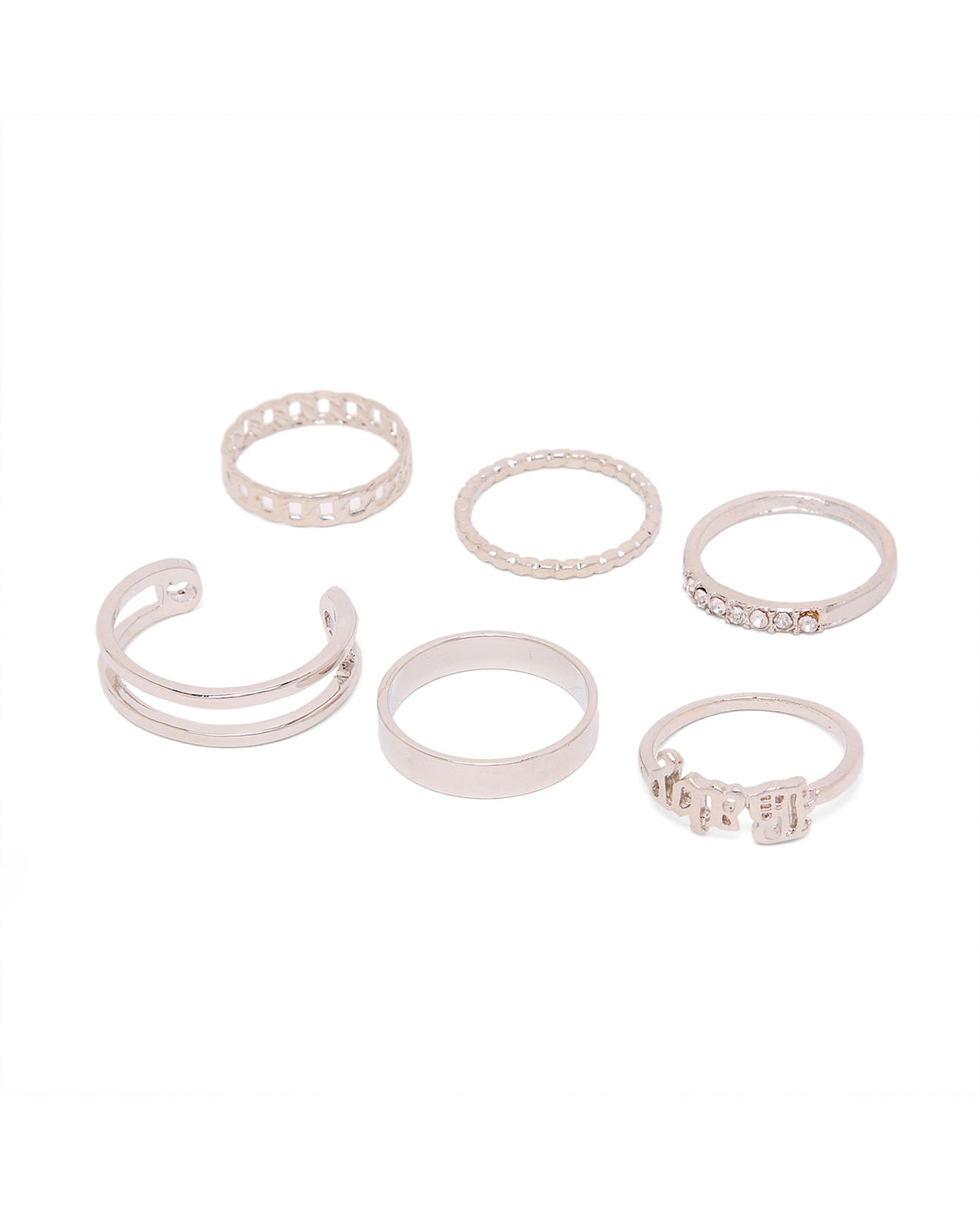Multipack Silver-Tone Rings