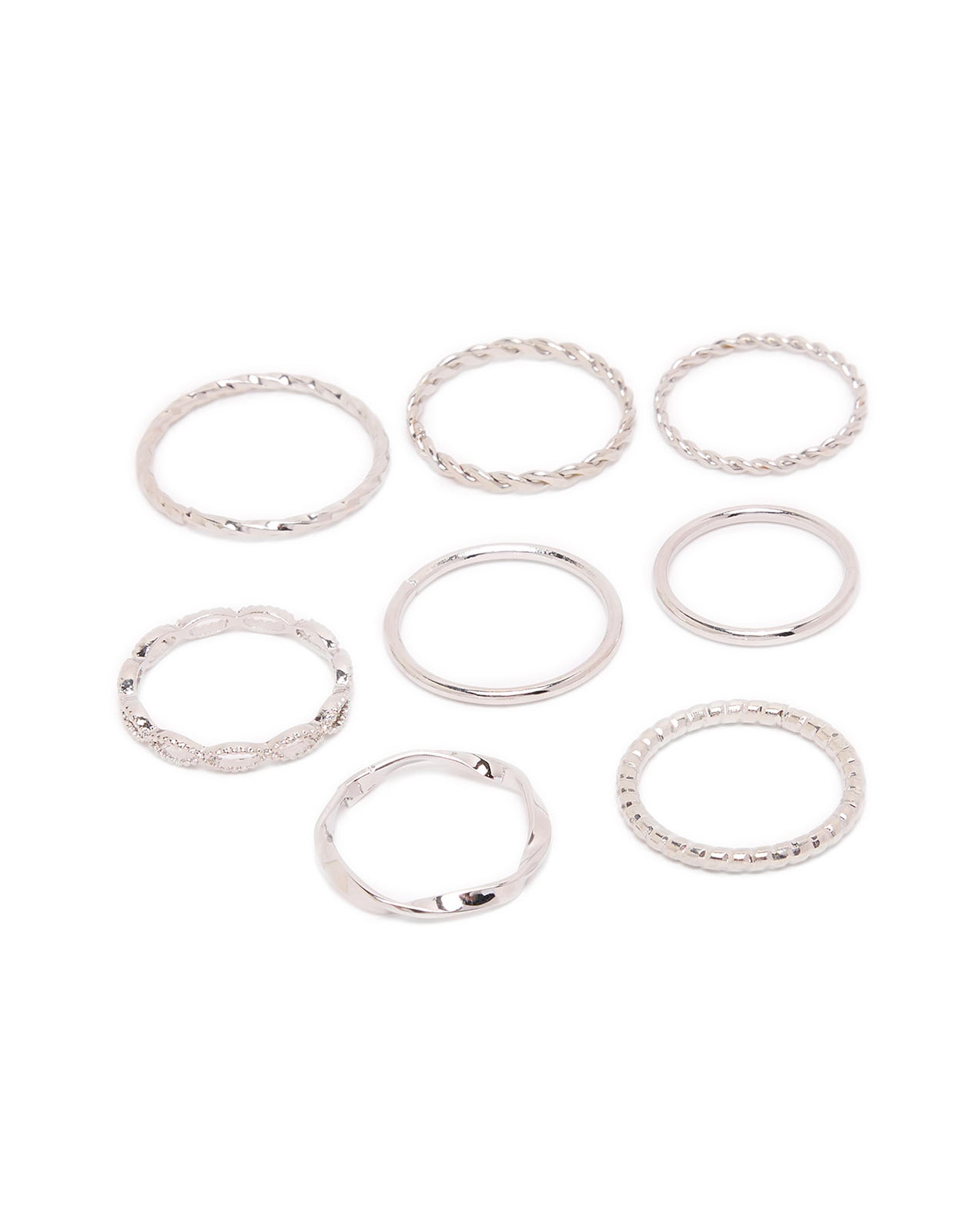 Multipack Silver-Tone Rings