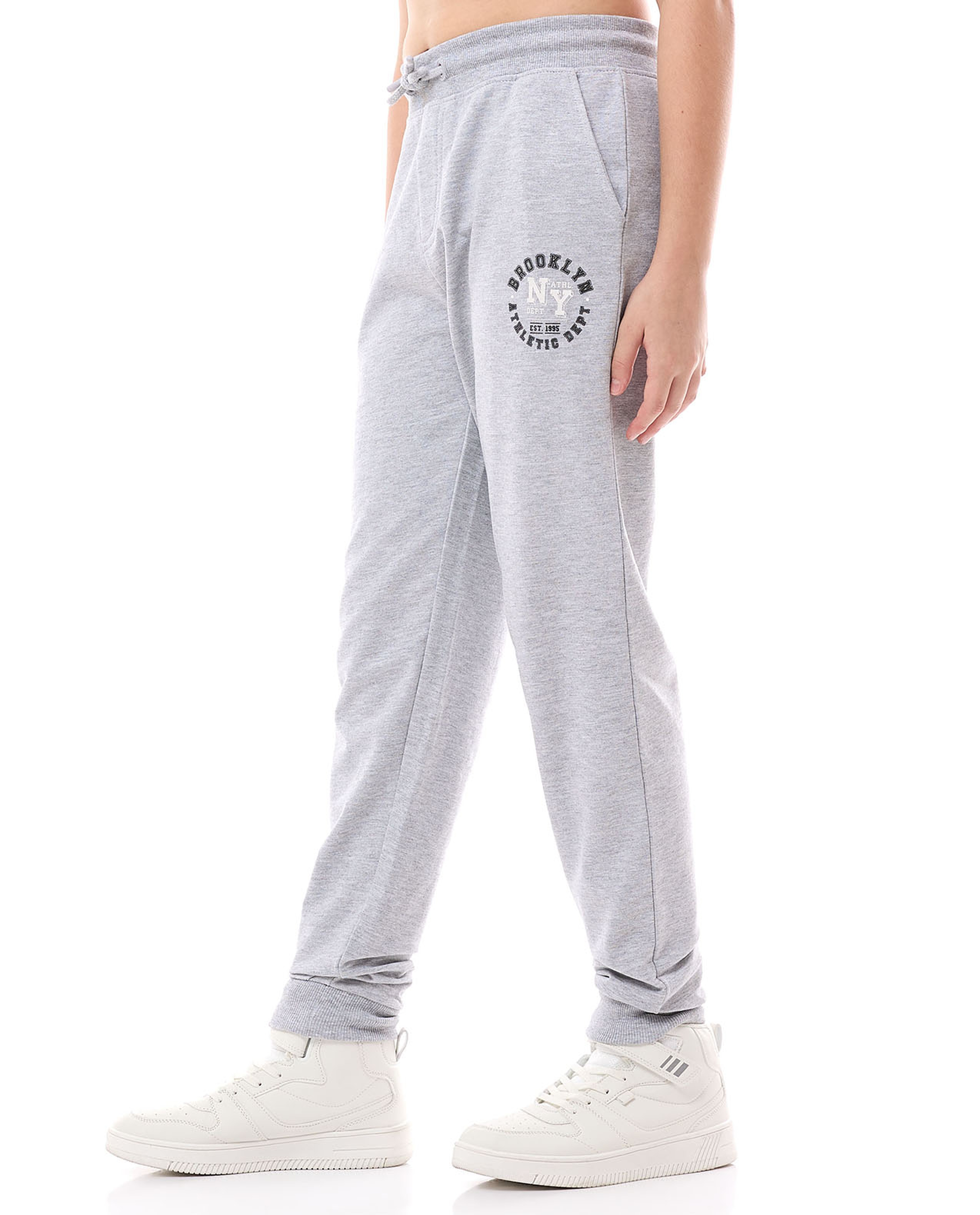 Print Detail Joggers with Drawstring Waist