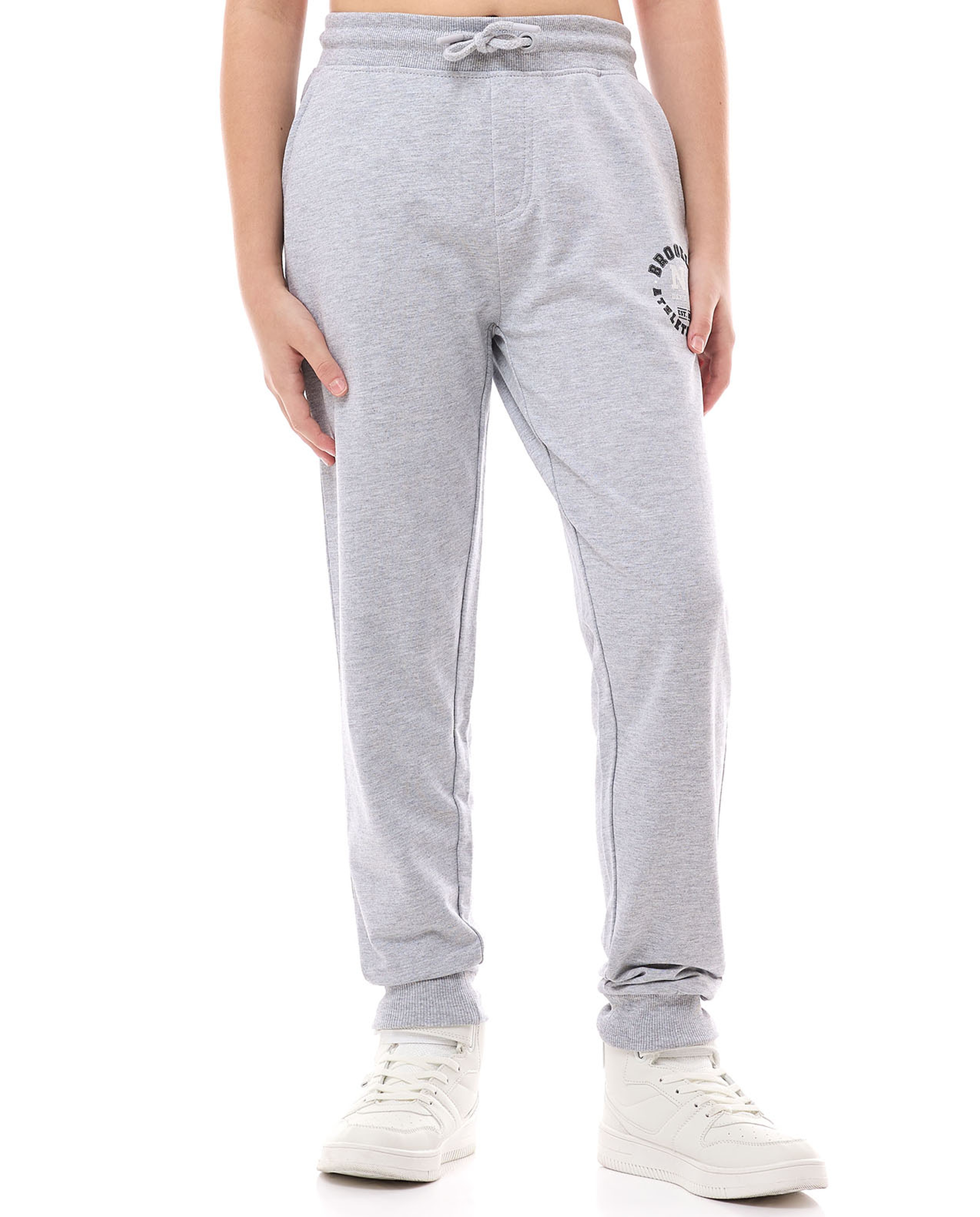 Print Detail Joggers with Drawstring Waist