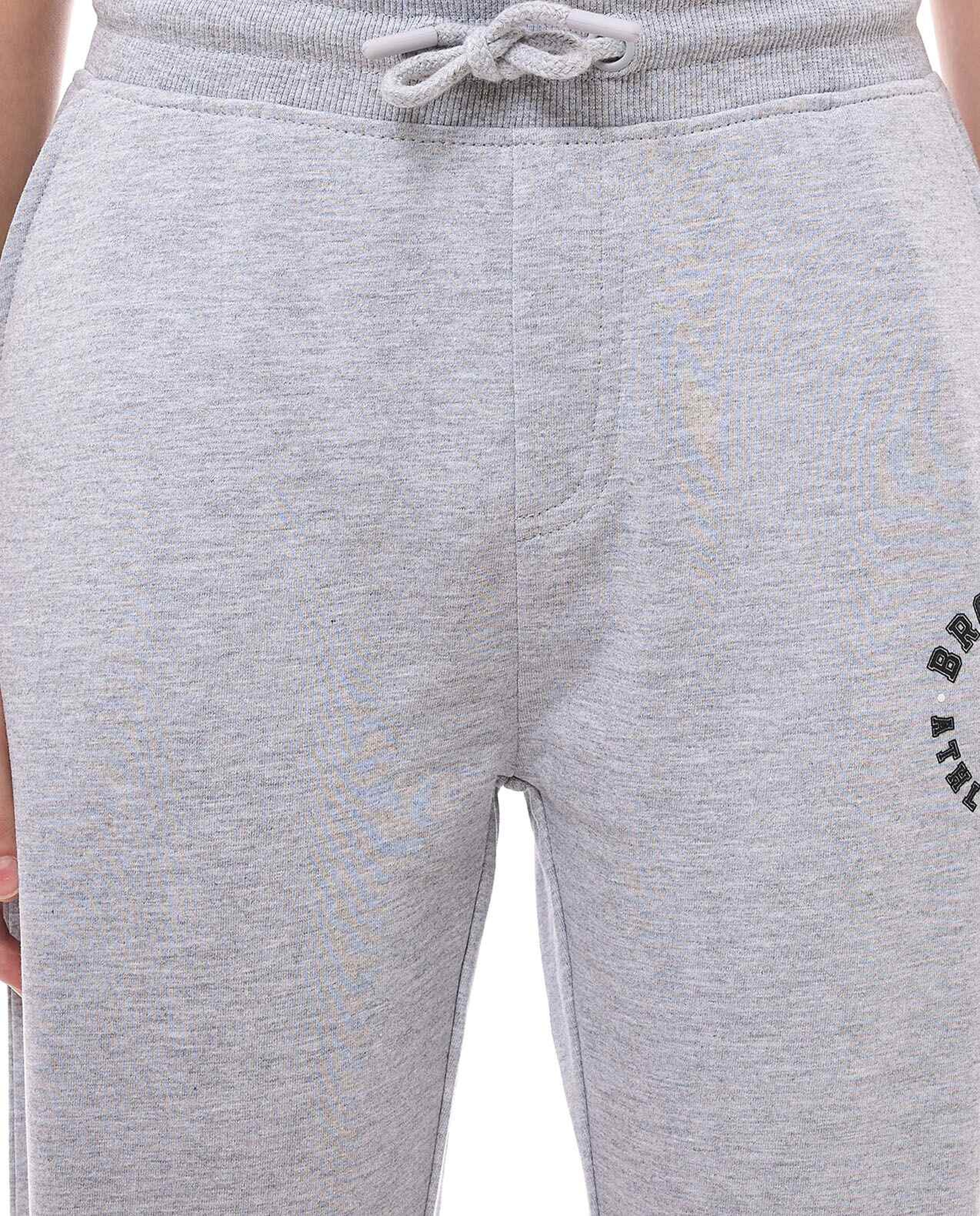 Print Detail Joggers with Drawstring Waist