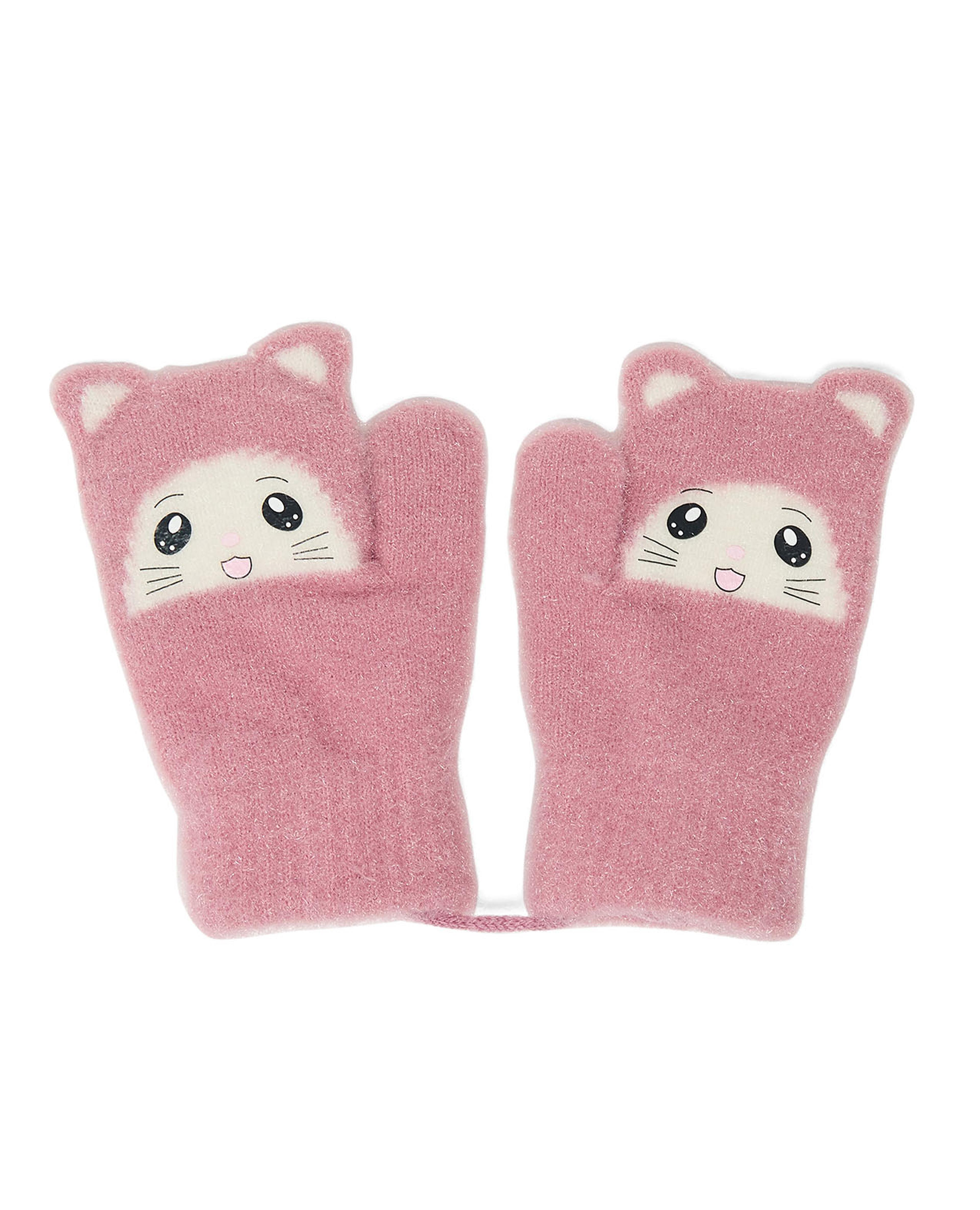 قفازات محبوكة بنقشة