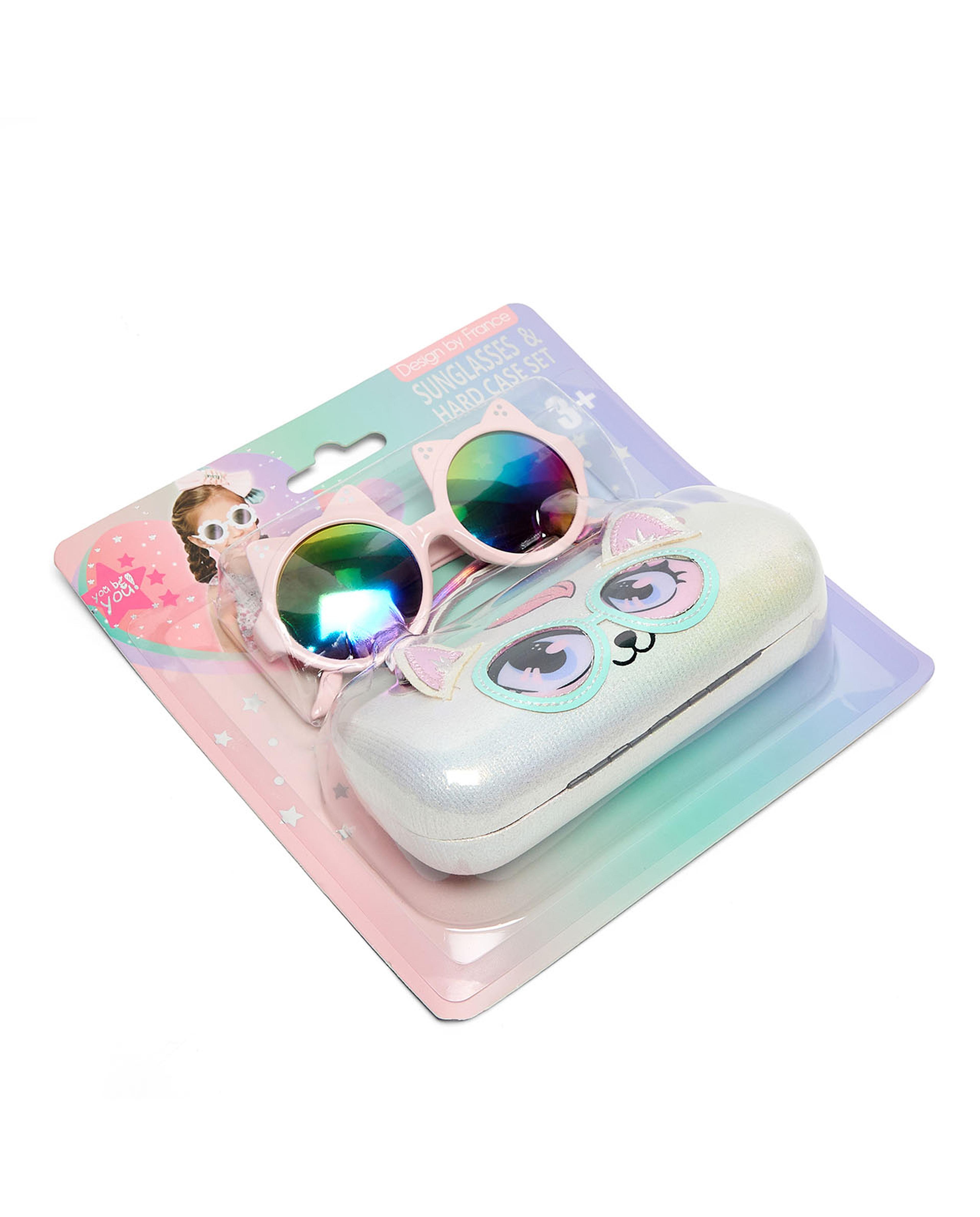 طقم نظارات شمسية مع حافظة