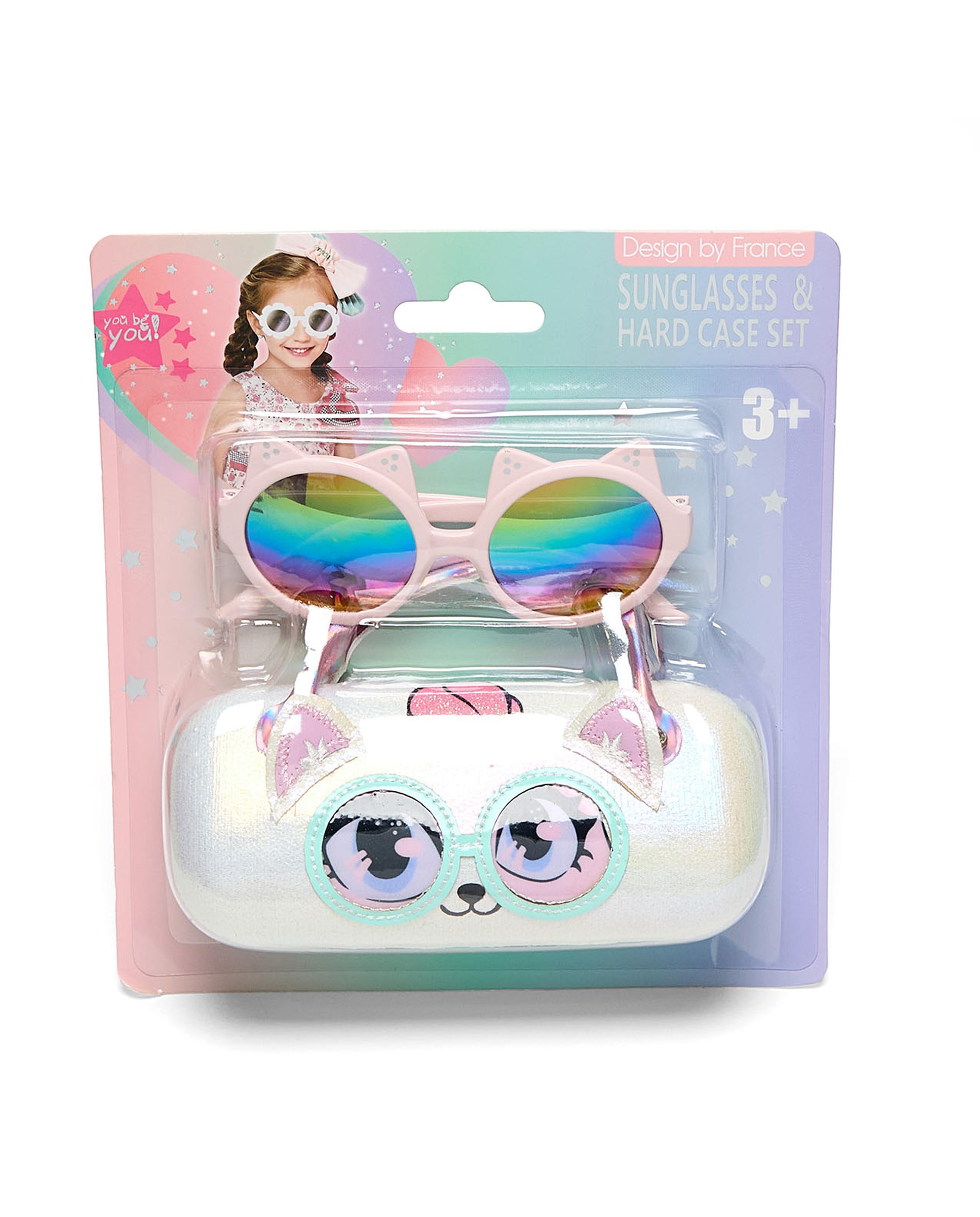 طقم نظارات شمسية مع حافظة