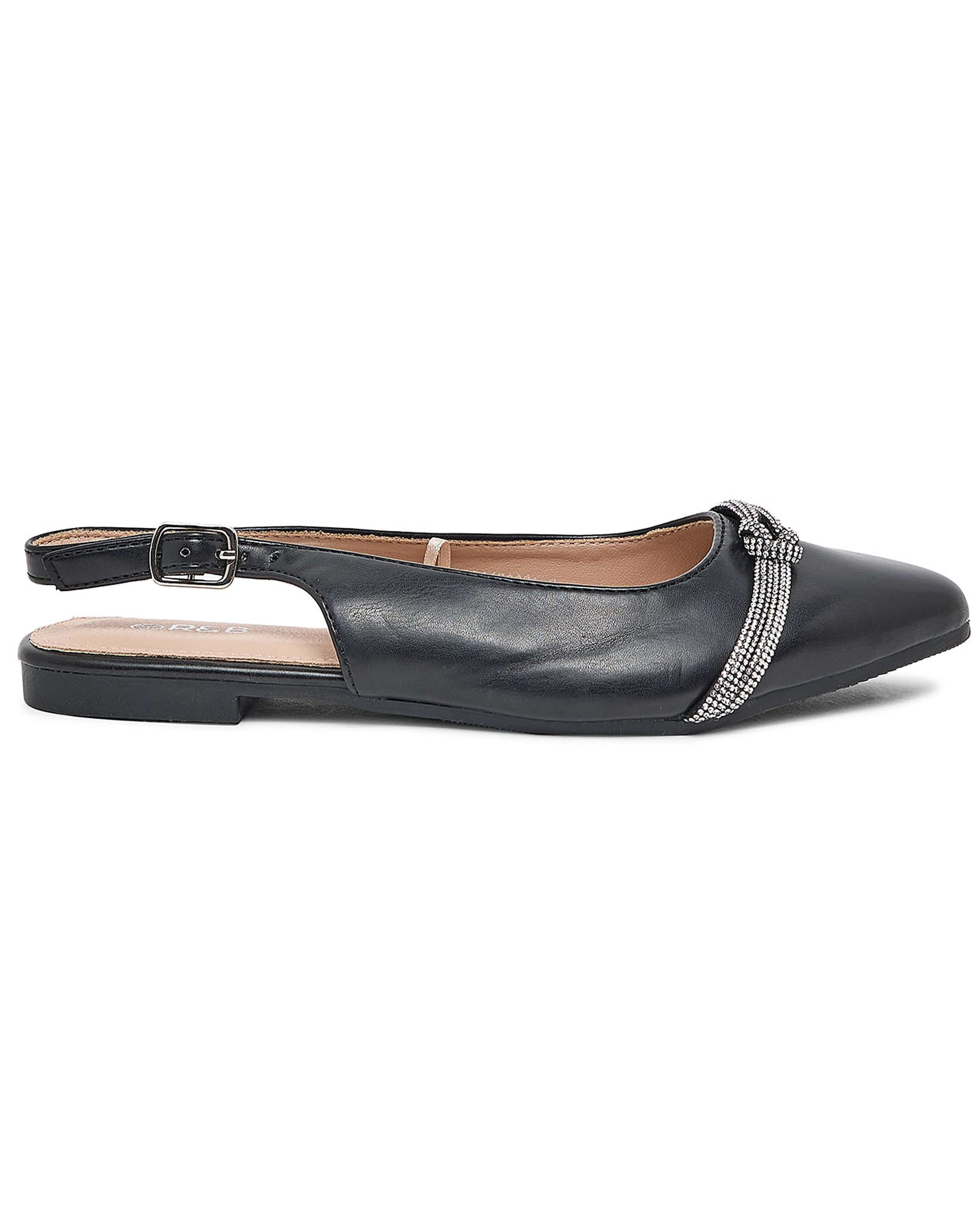 Embellished Detail Slingback Flats