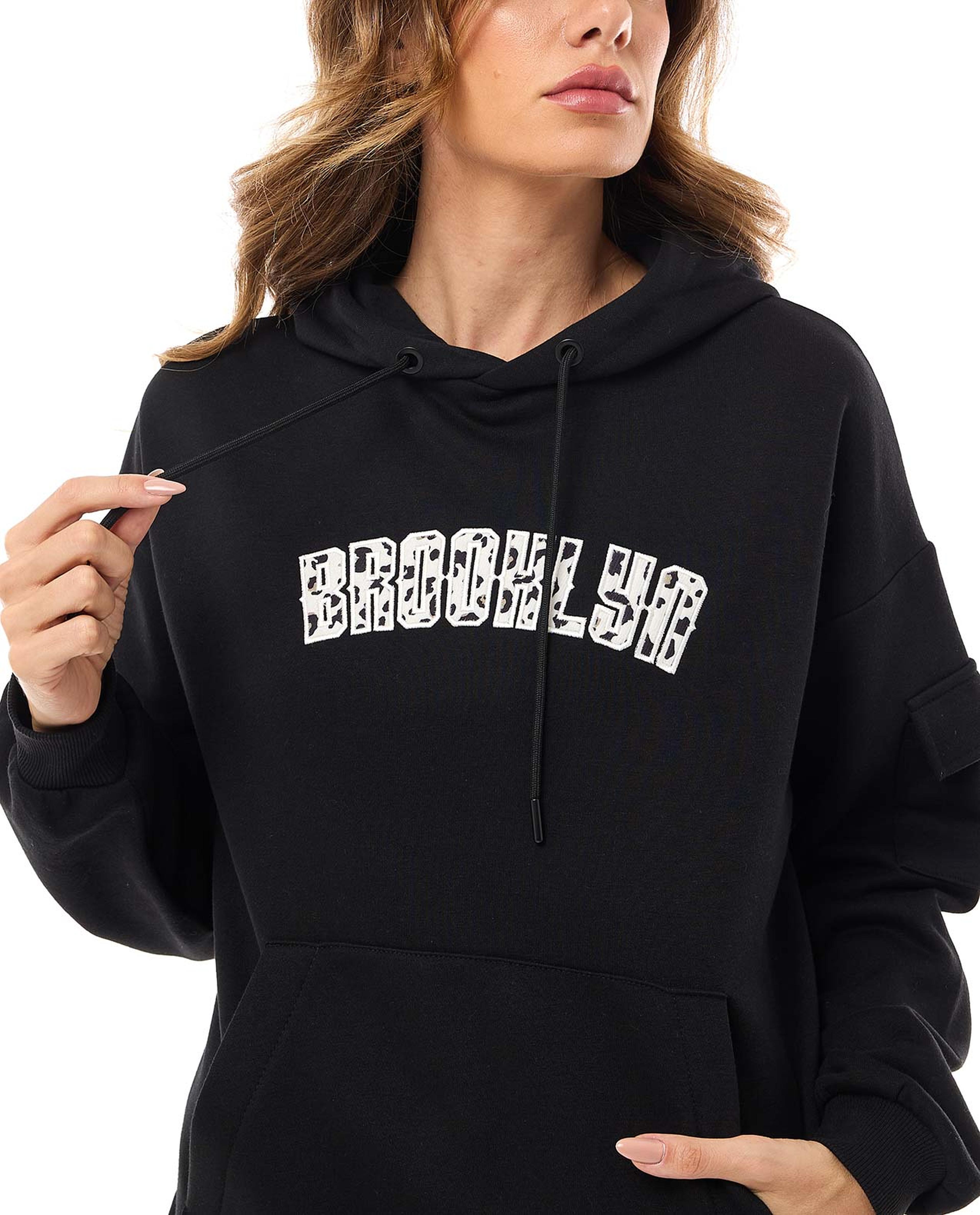 Printed Hoodie With Long Sleeves