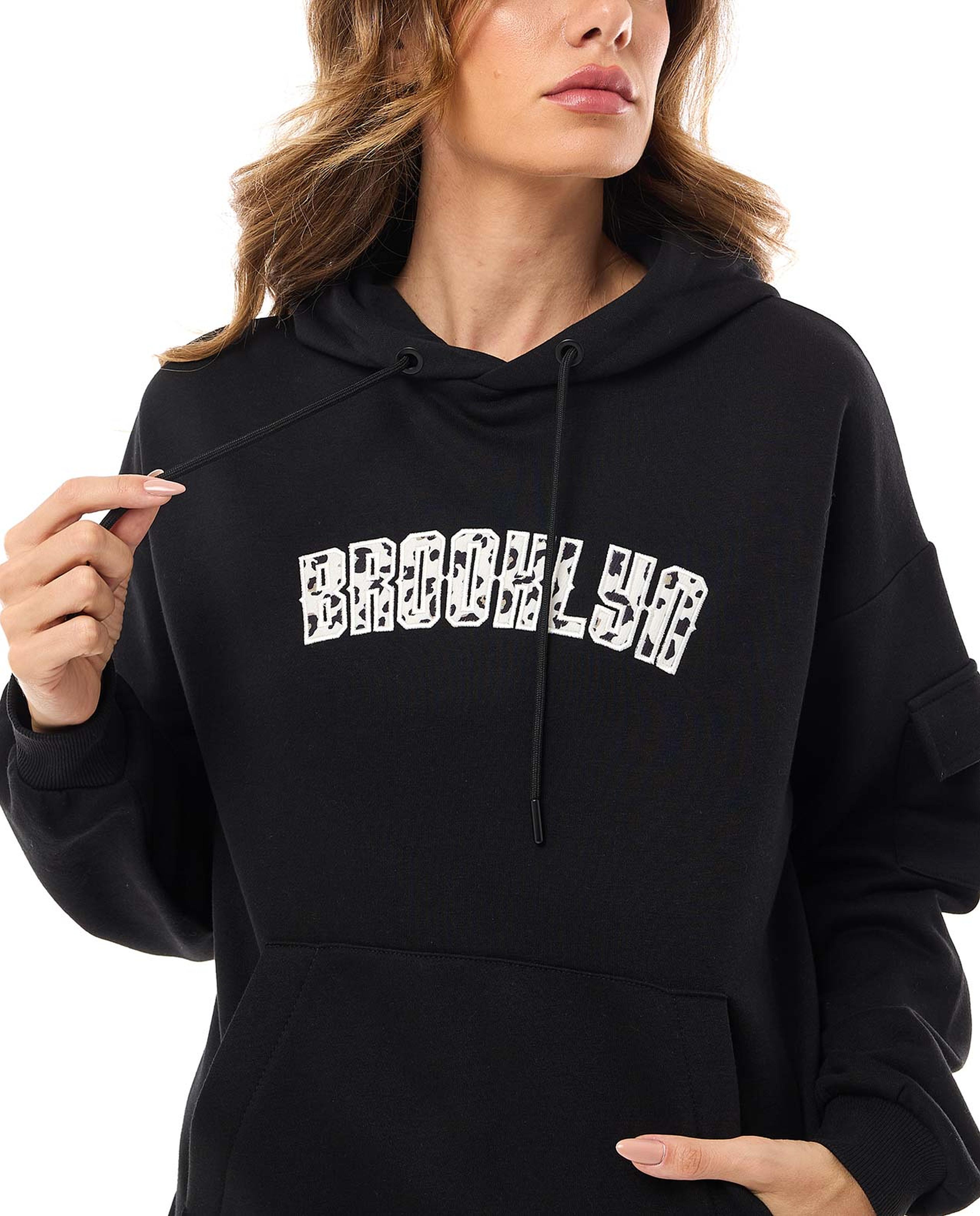 Printed Hoodie With Long Sleeves