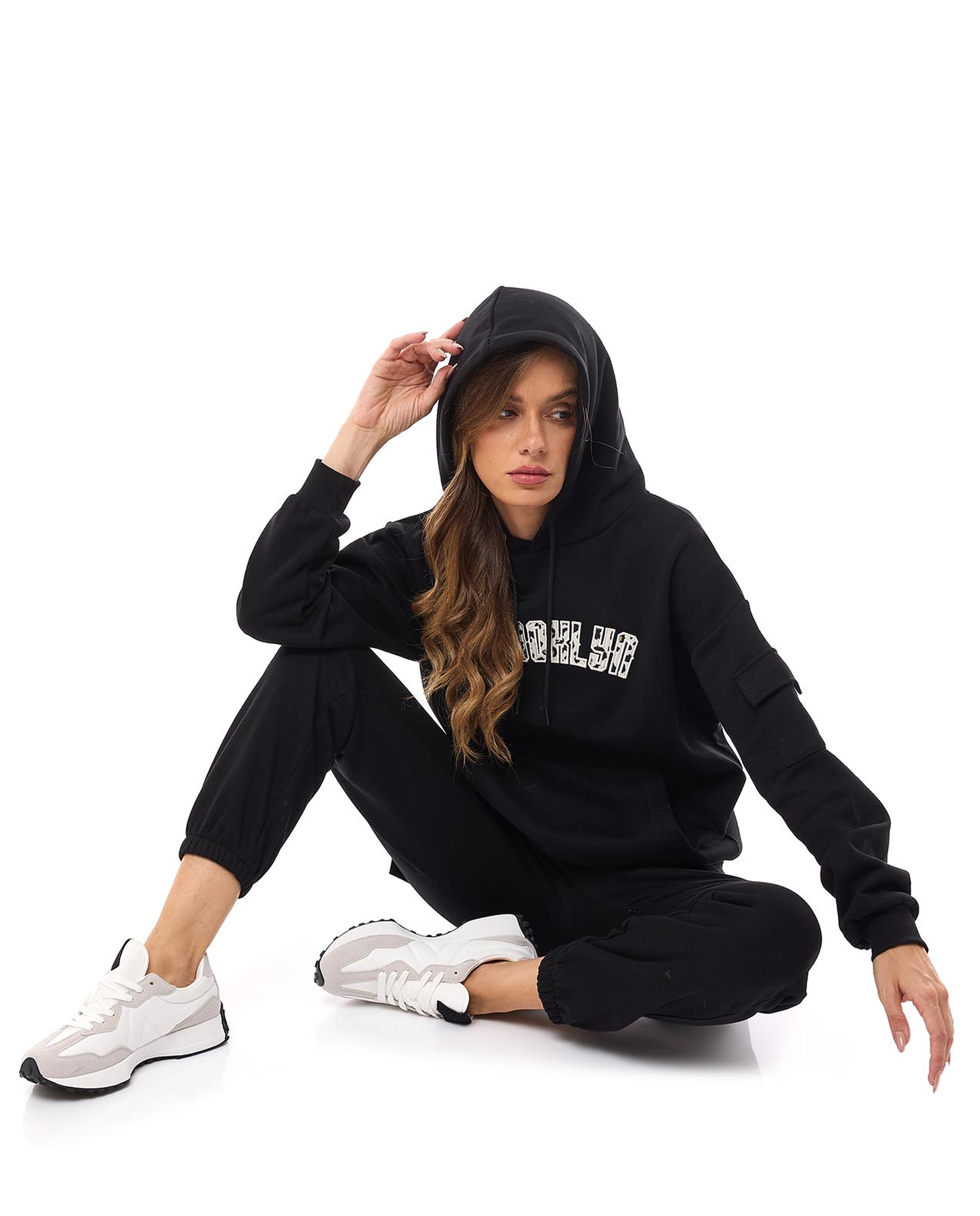 Printed Hoodie With Long Sleeves