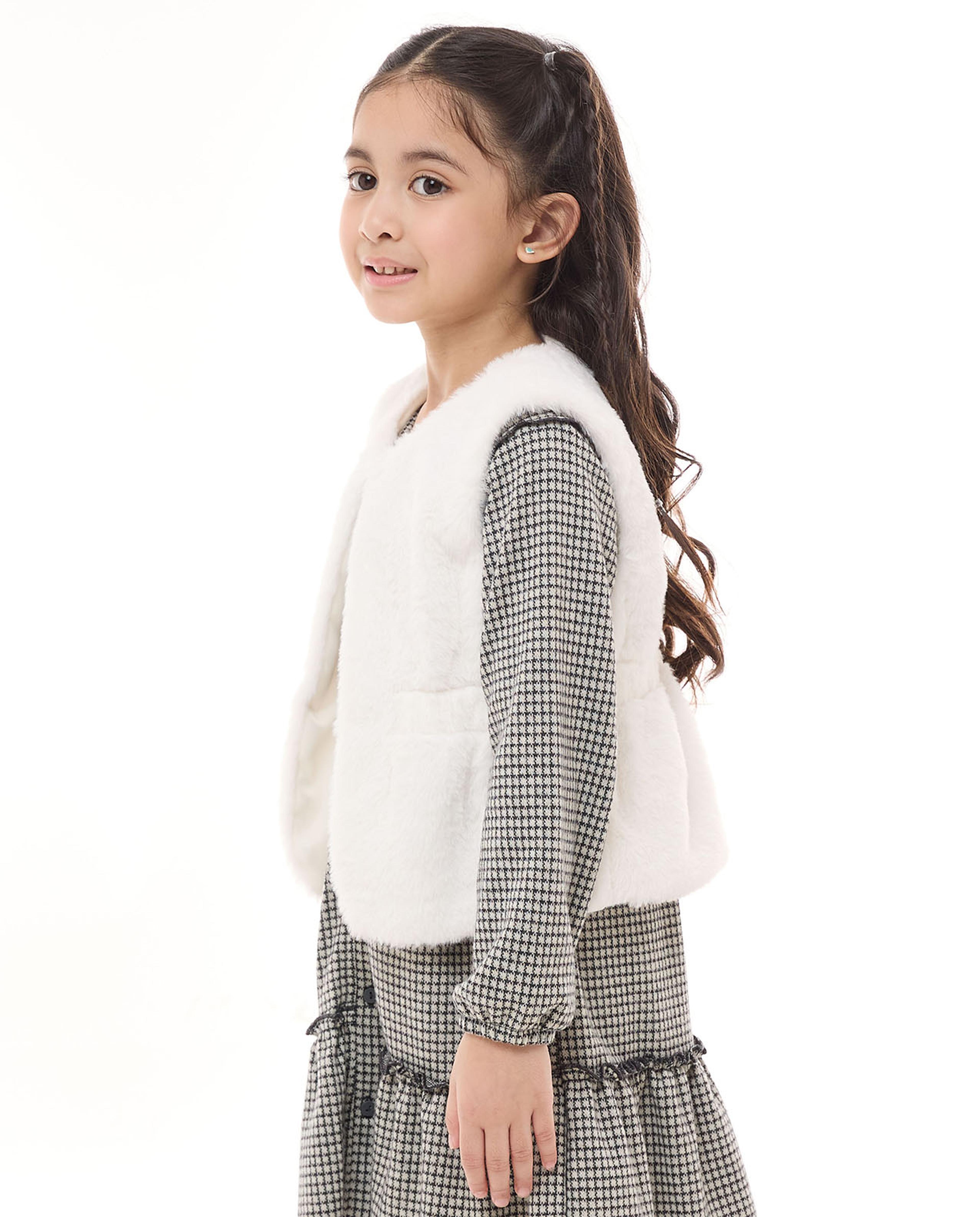 Plush Crew Neck Gilet