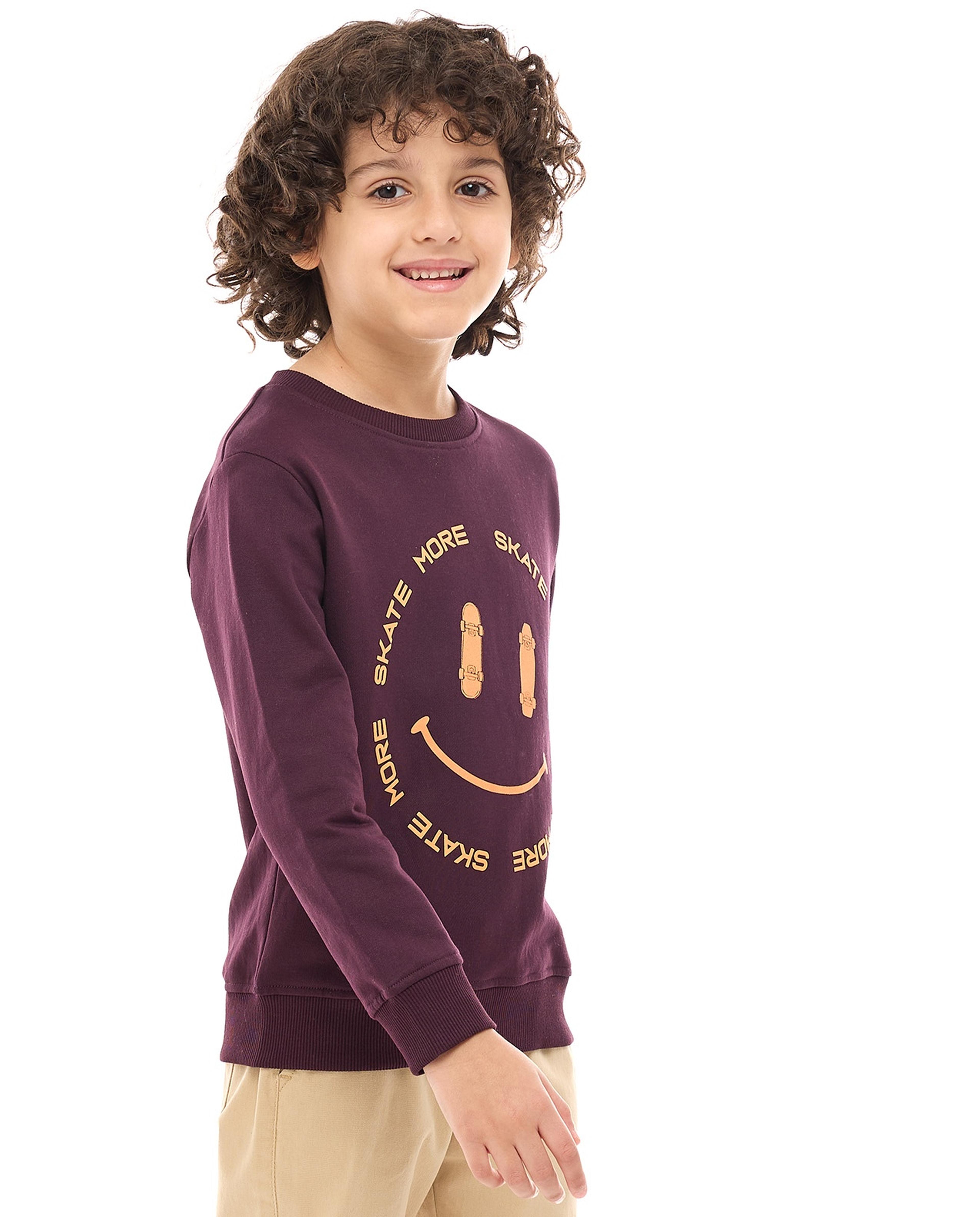 Printed Sweatshirt with Crew Neck and Long Sleeves