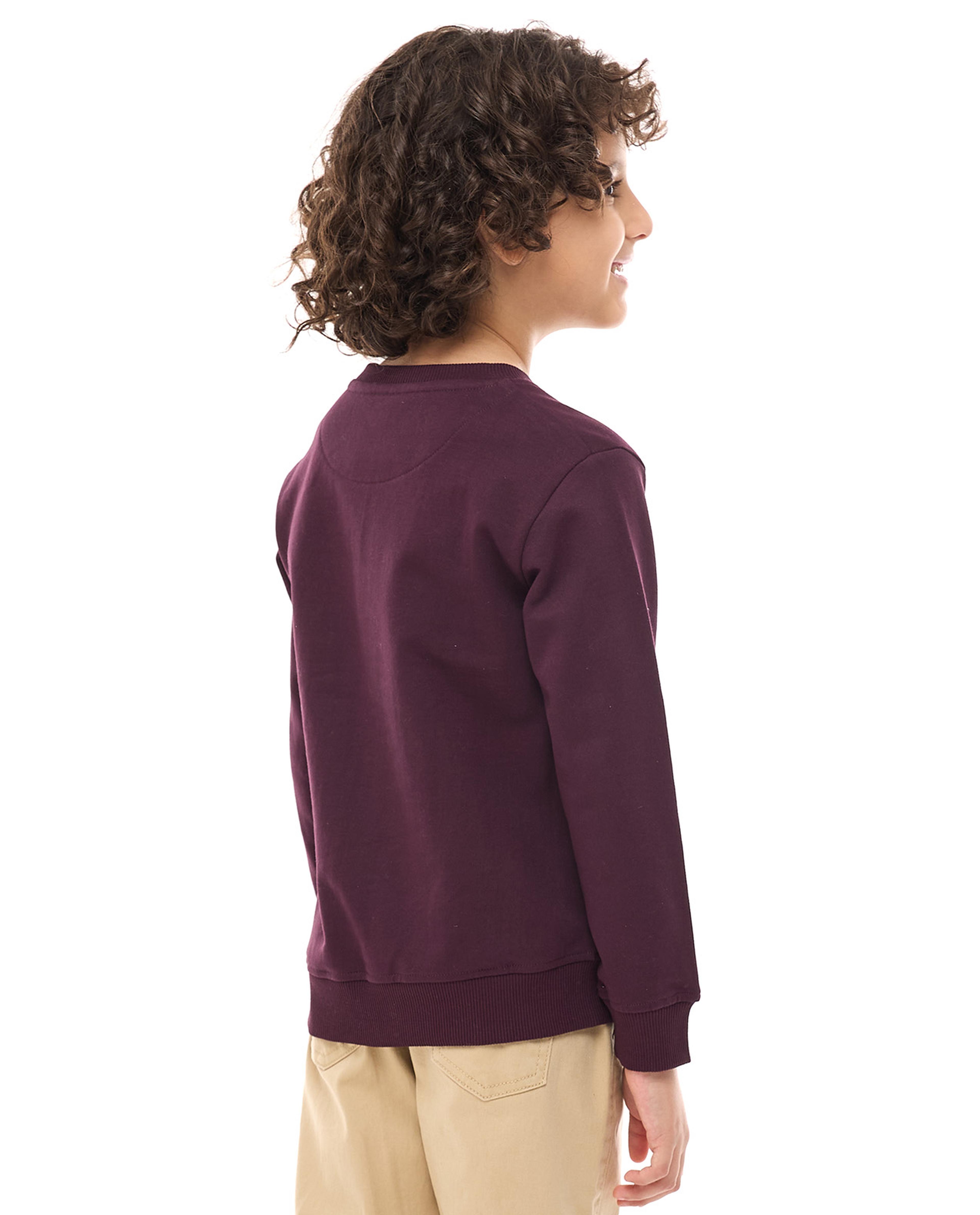 Printed Sweatshirt with Crew Neck and Long Sleeves