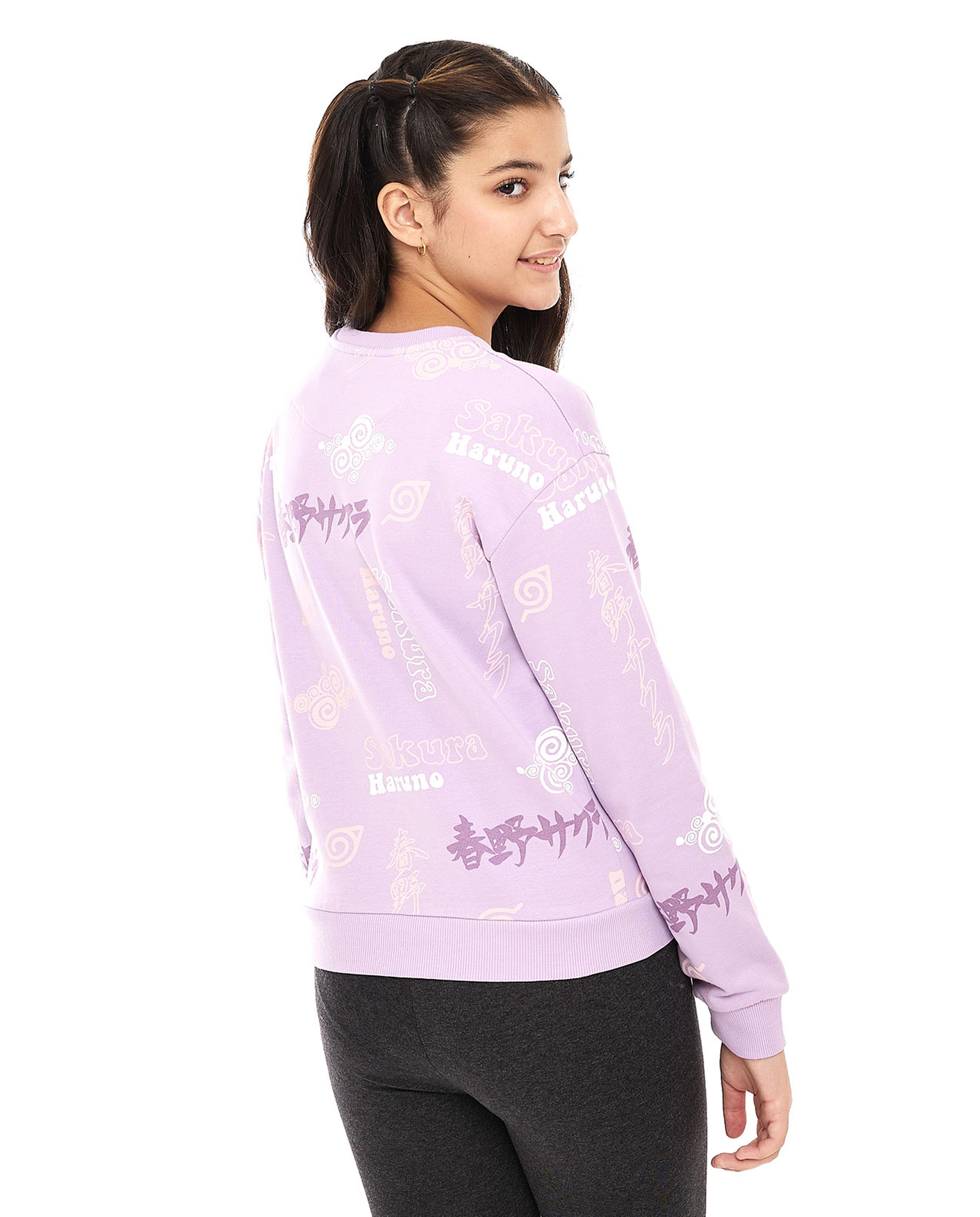 Graphic Print Sweatshirt with Crew Neck and Long Sleeves