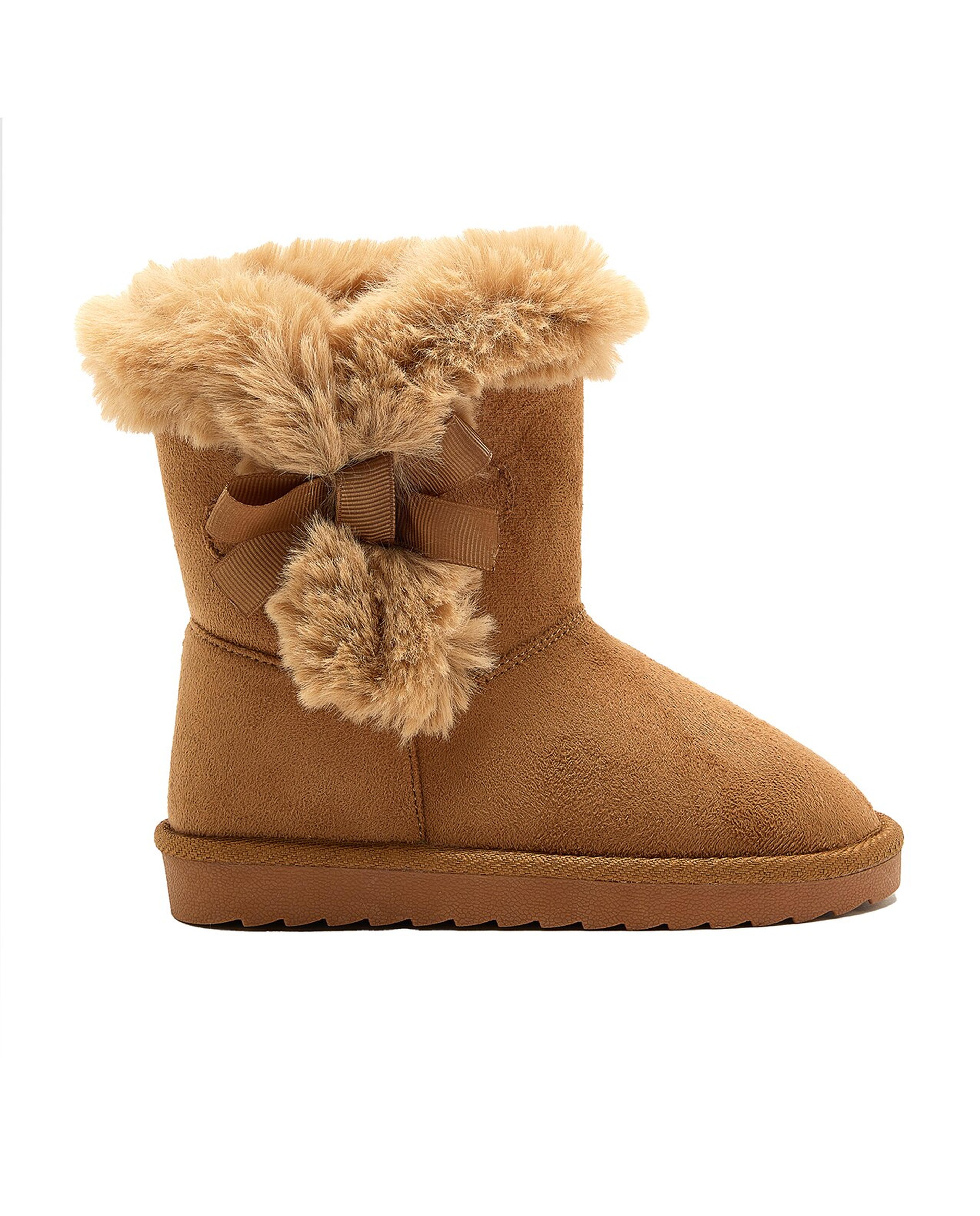 Furry Trim Ankle Boots