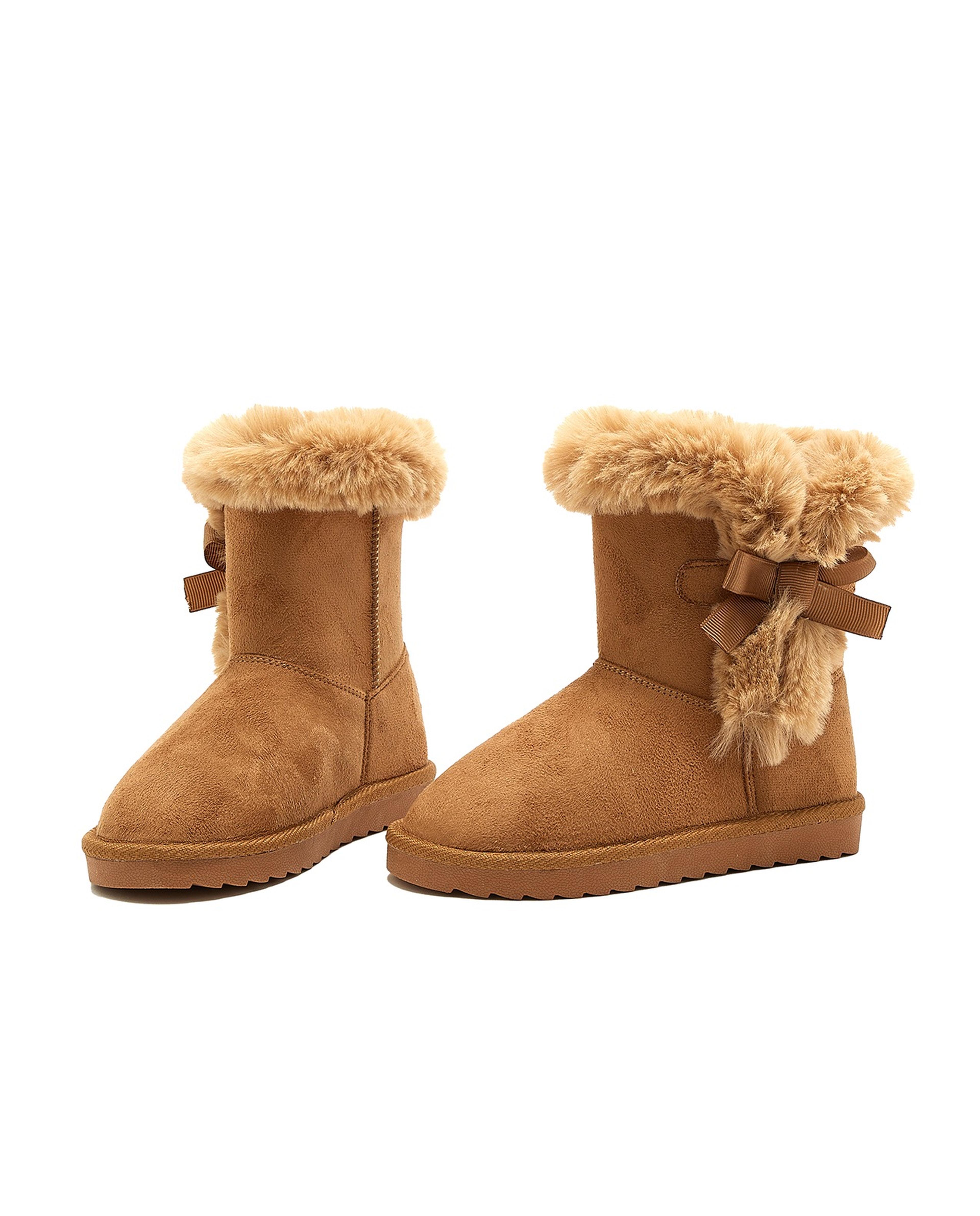 Furry Trim Ankle Boots