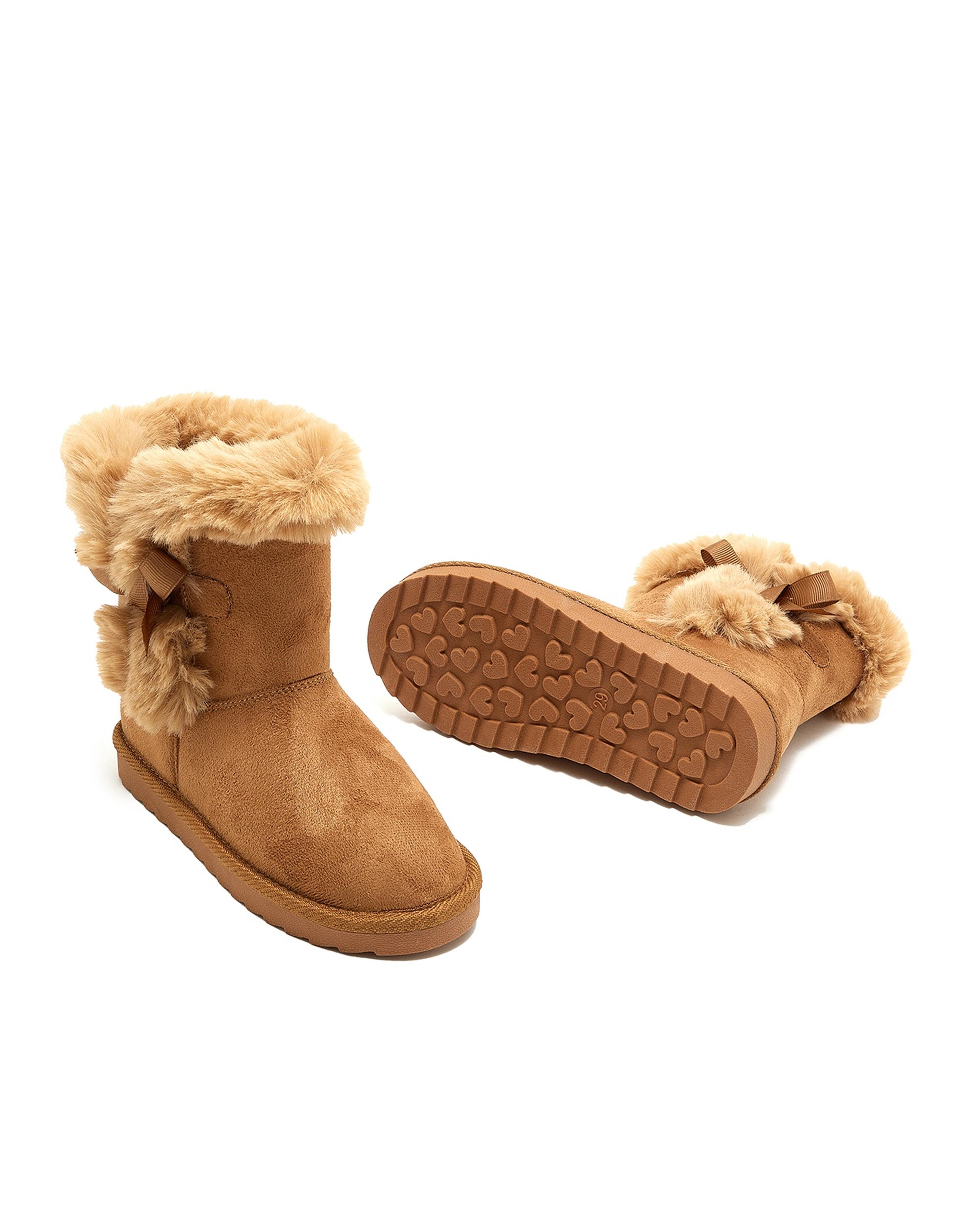 Furry Trim Ankle Boots