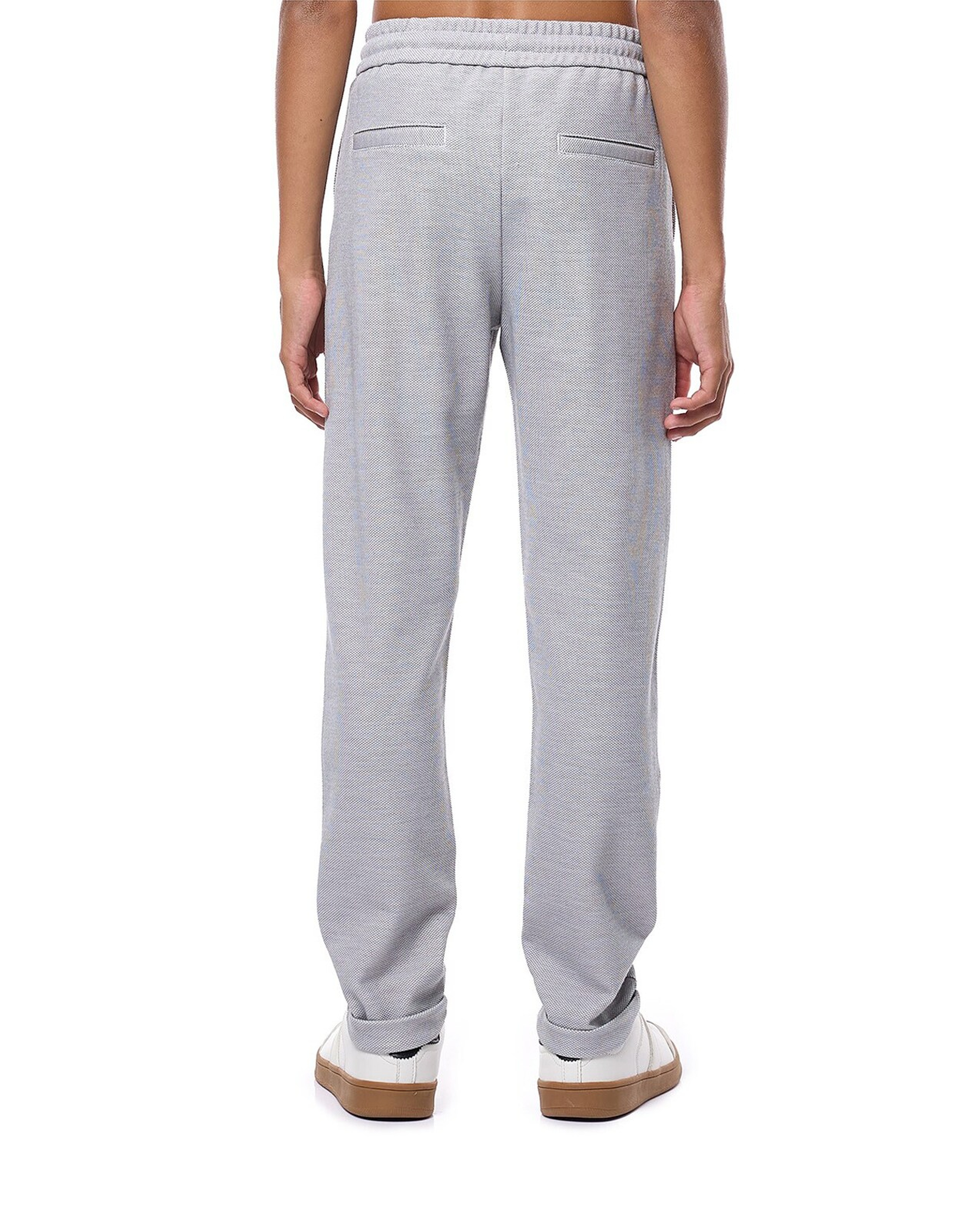 Textured Trousers with Drawstring Waist