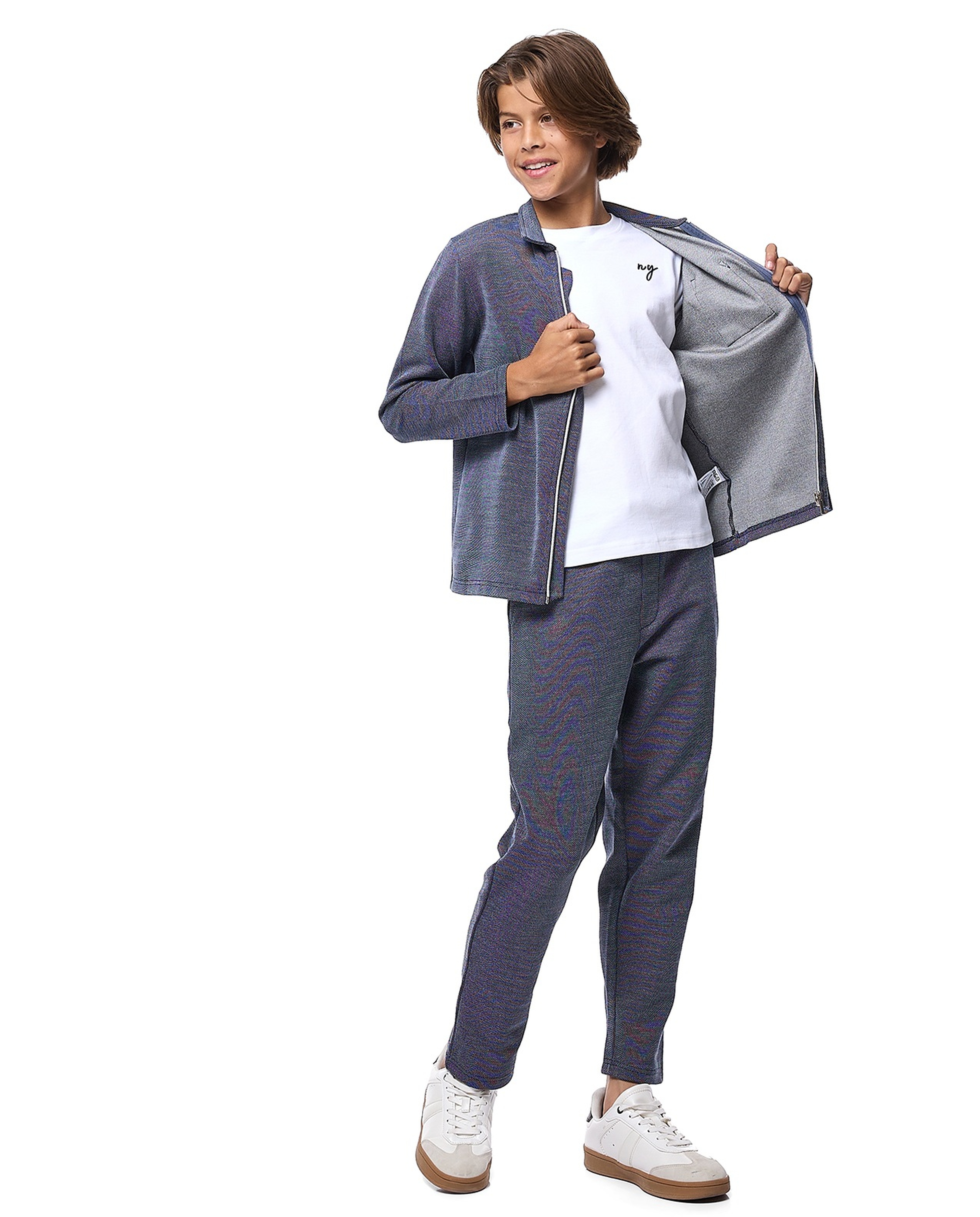 Textured Long Sleeves Clothing Set