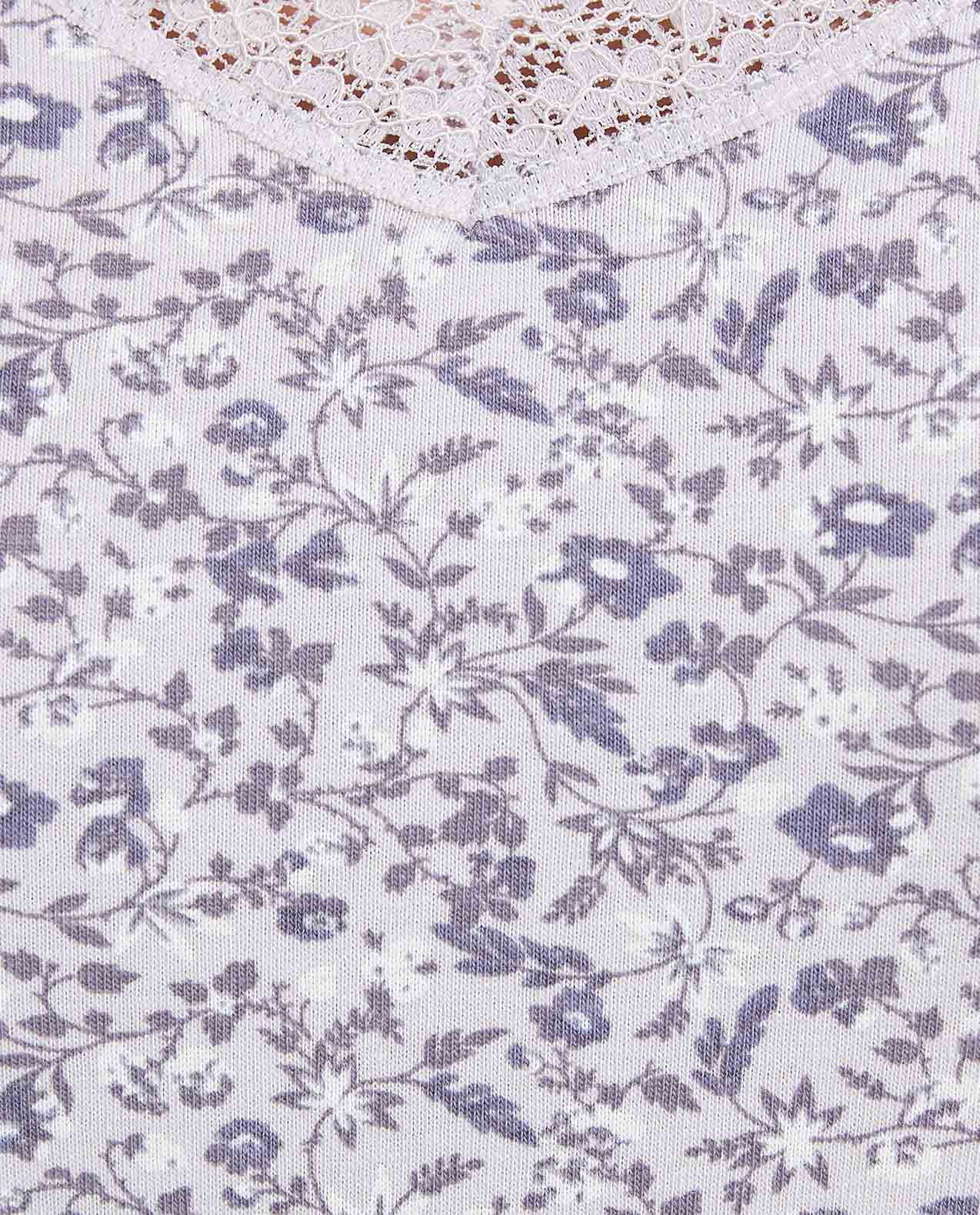 Printed Camisole with Lace Trim