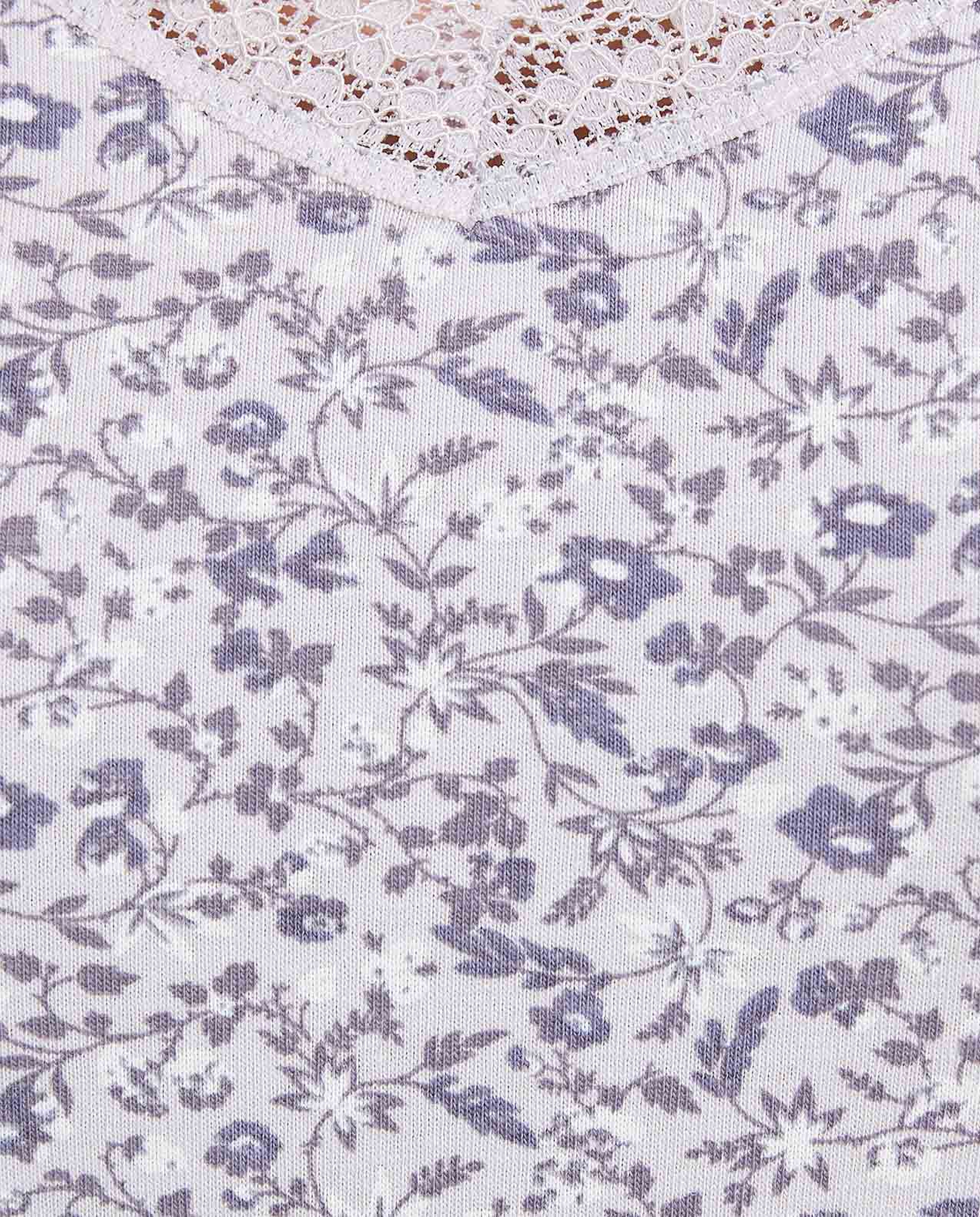 Printed Camisole with Lace Trim