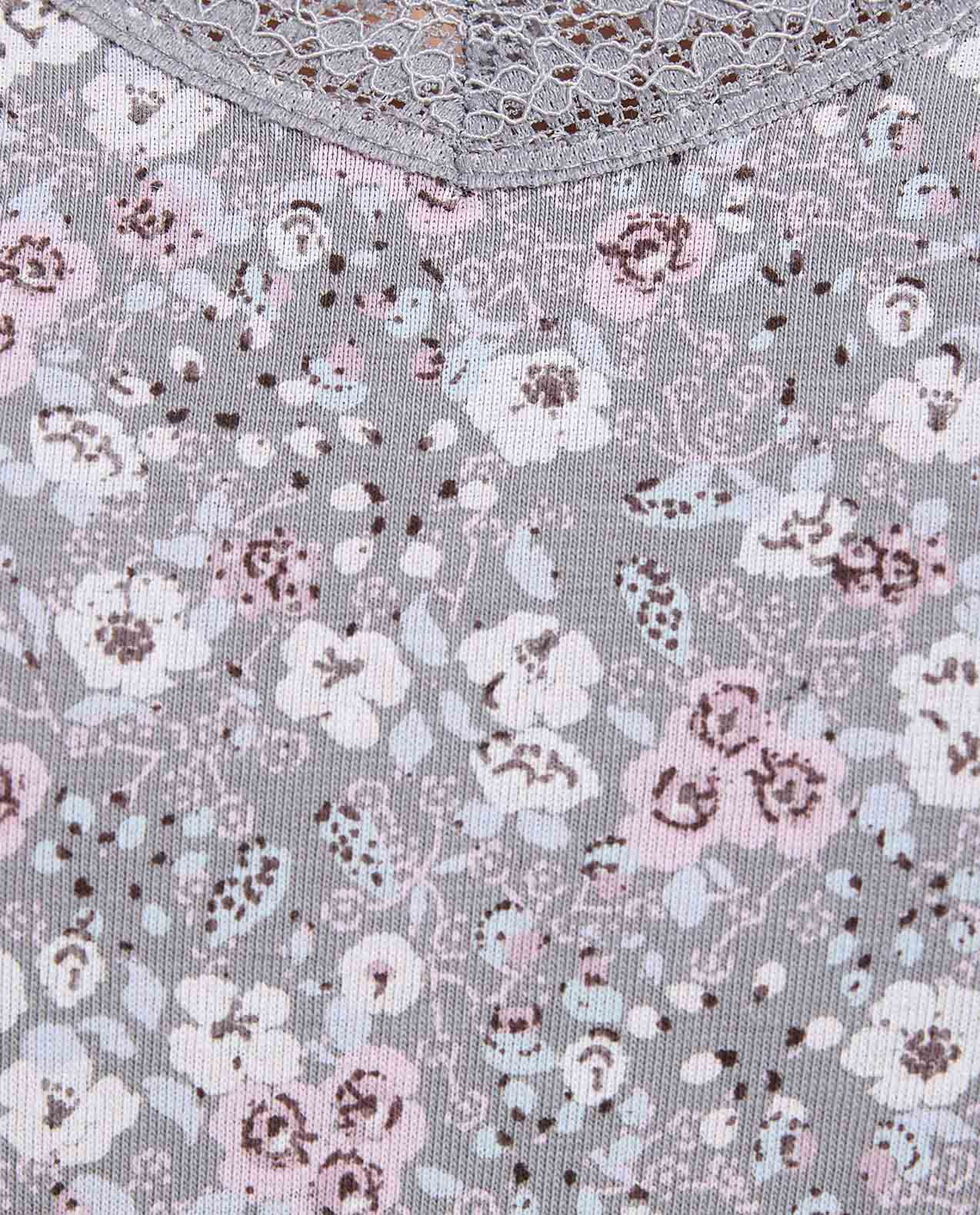 Printed Camisole with Lace Trim