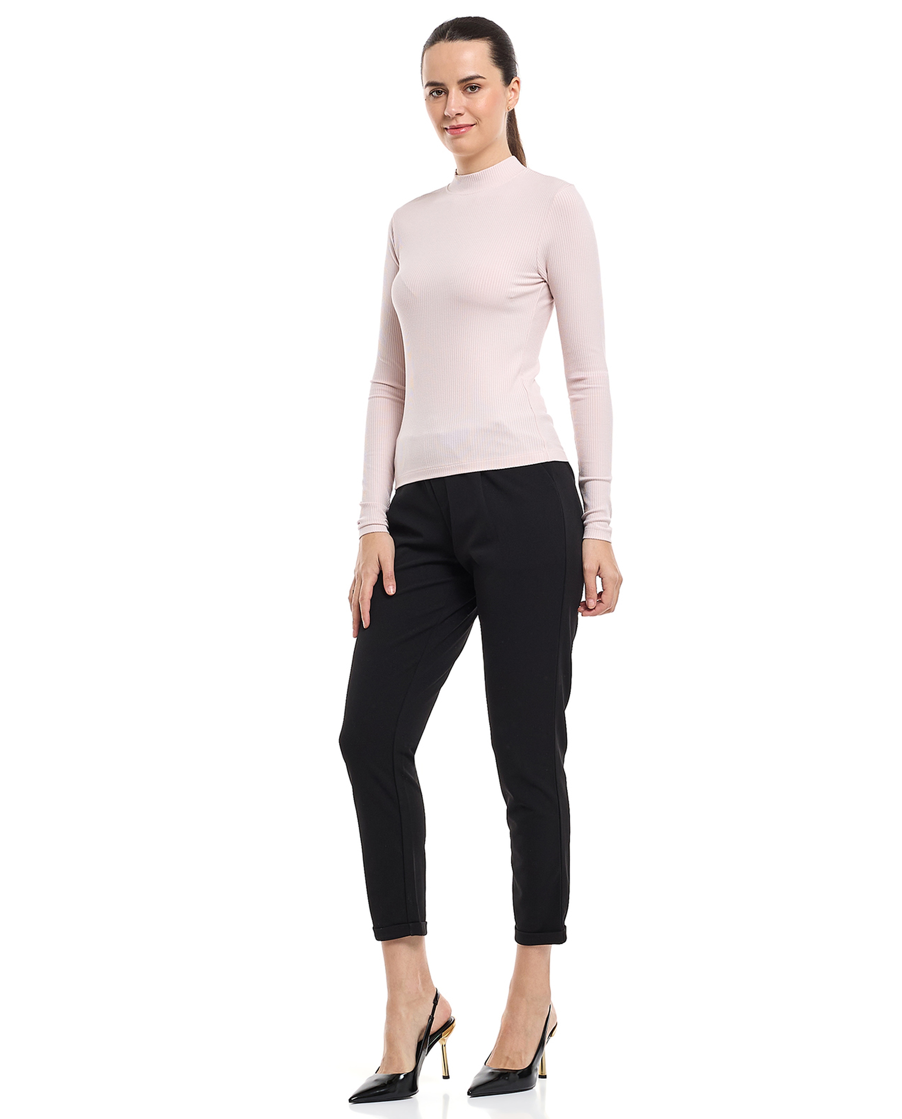 بنطال سادة بخصر مرن