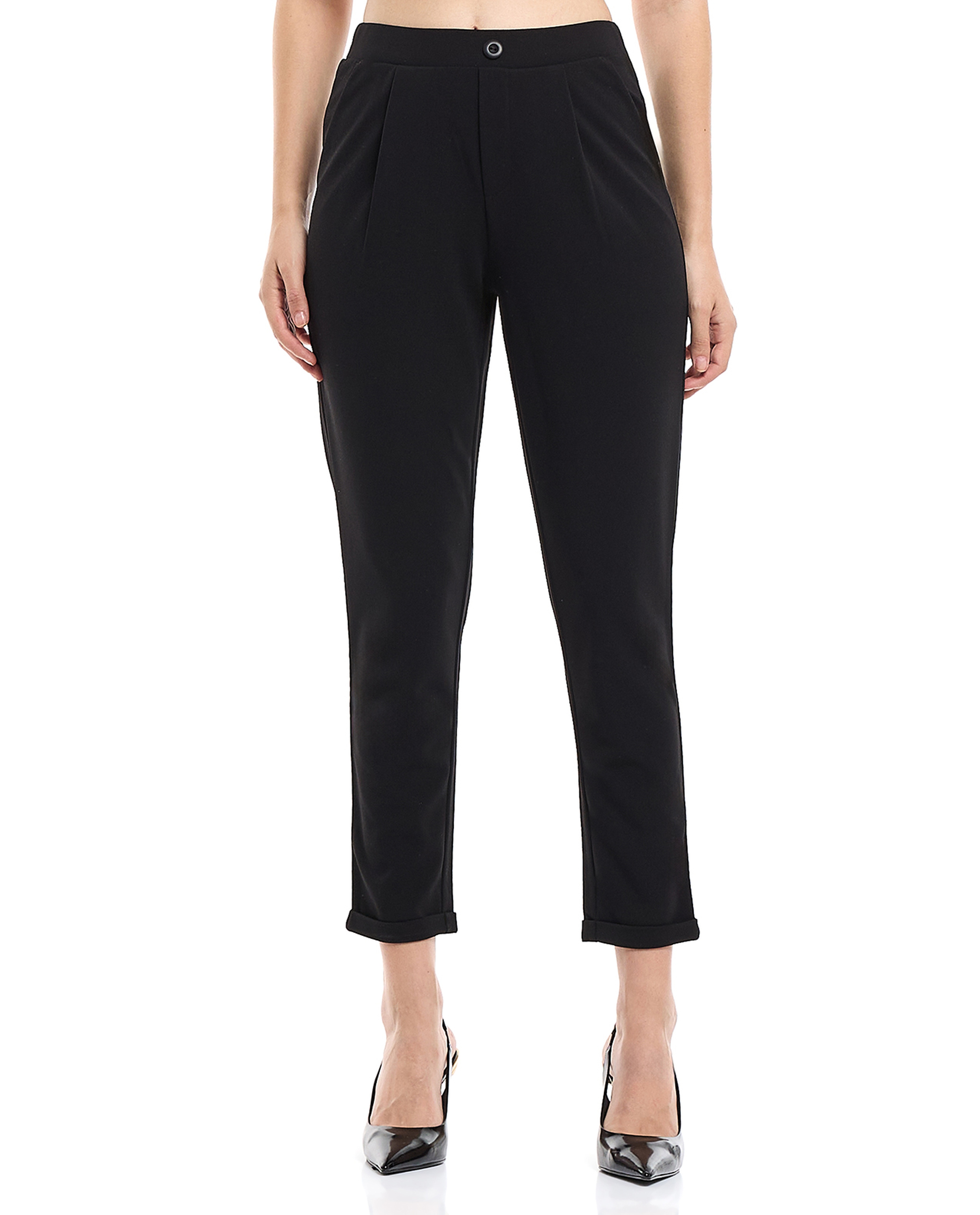 بنطال سادة بخصر مرن