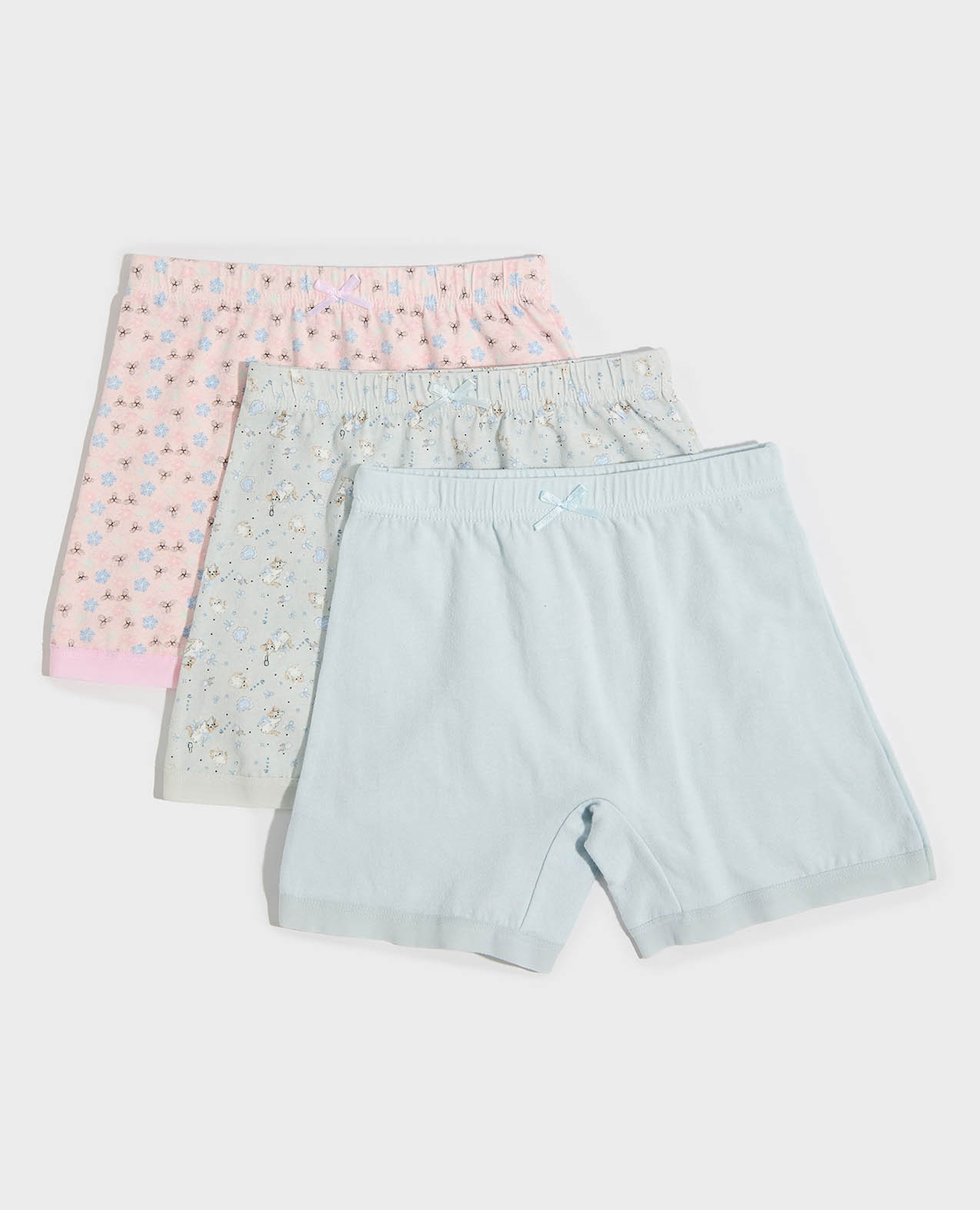 طقم شورت بطبعة وبخصر مطاطي - 3 قطع