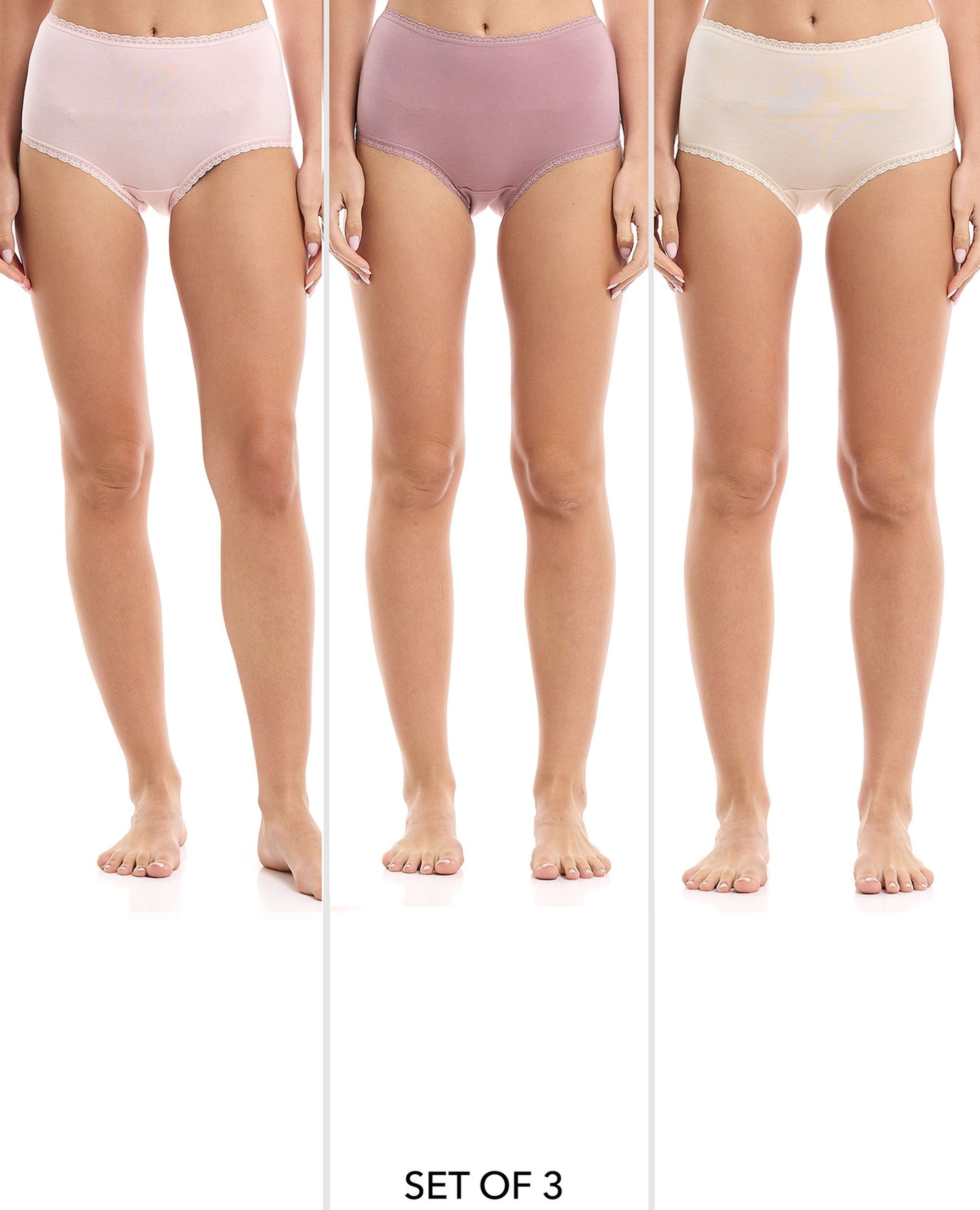 سراويل داخلية هيبستر سادة - 3 قطع
