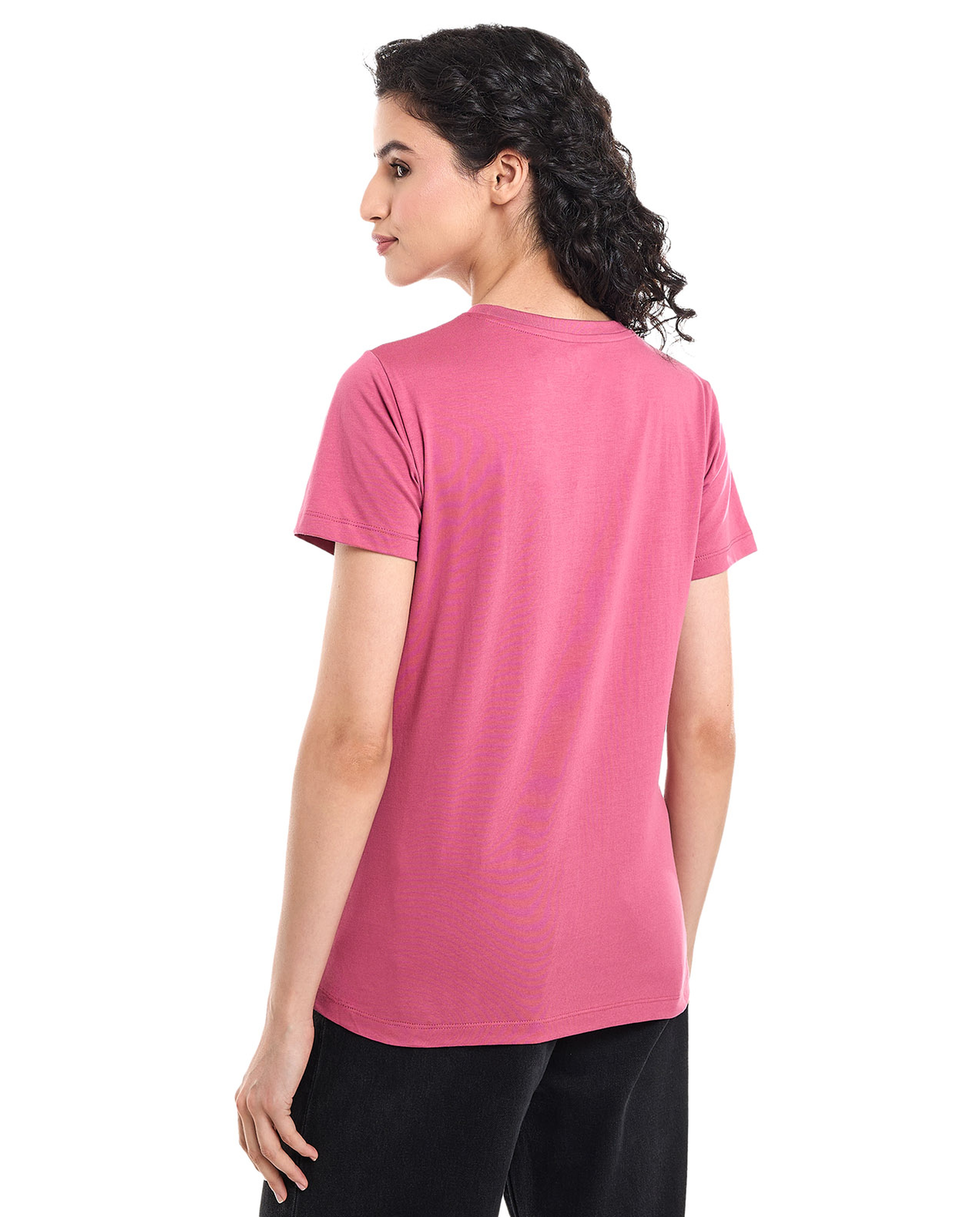 Typography Print T-Shirt with Crew Neck and Short Sleeves