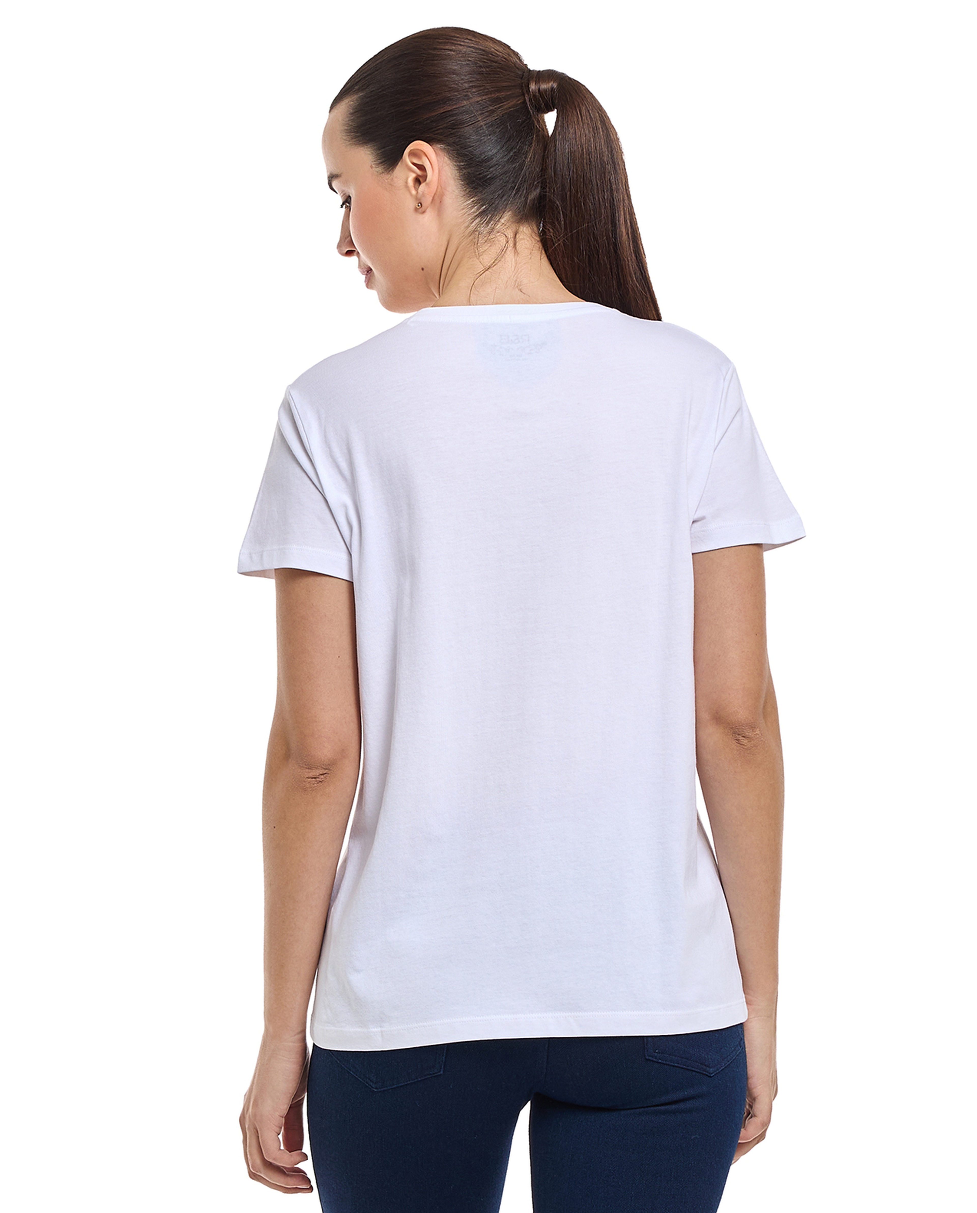 Graphic Print T-Shirt with Crew Neck and Short Sleeves