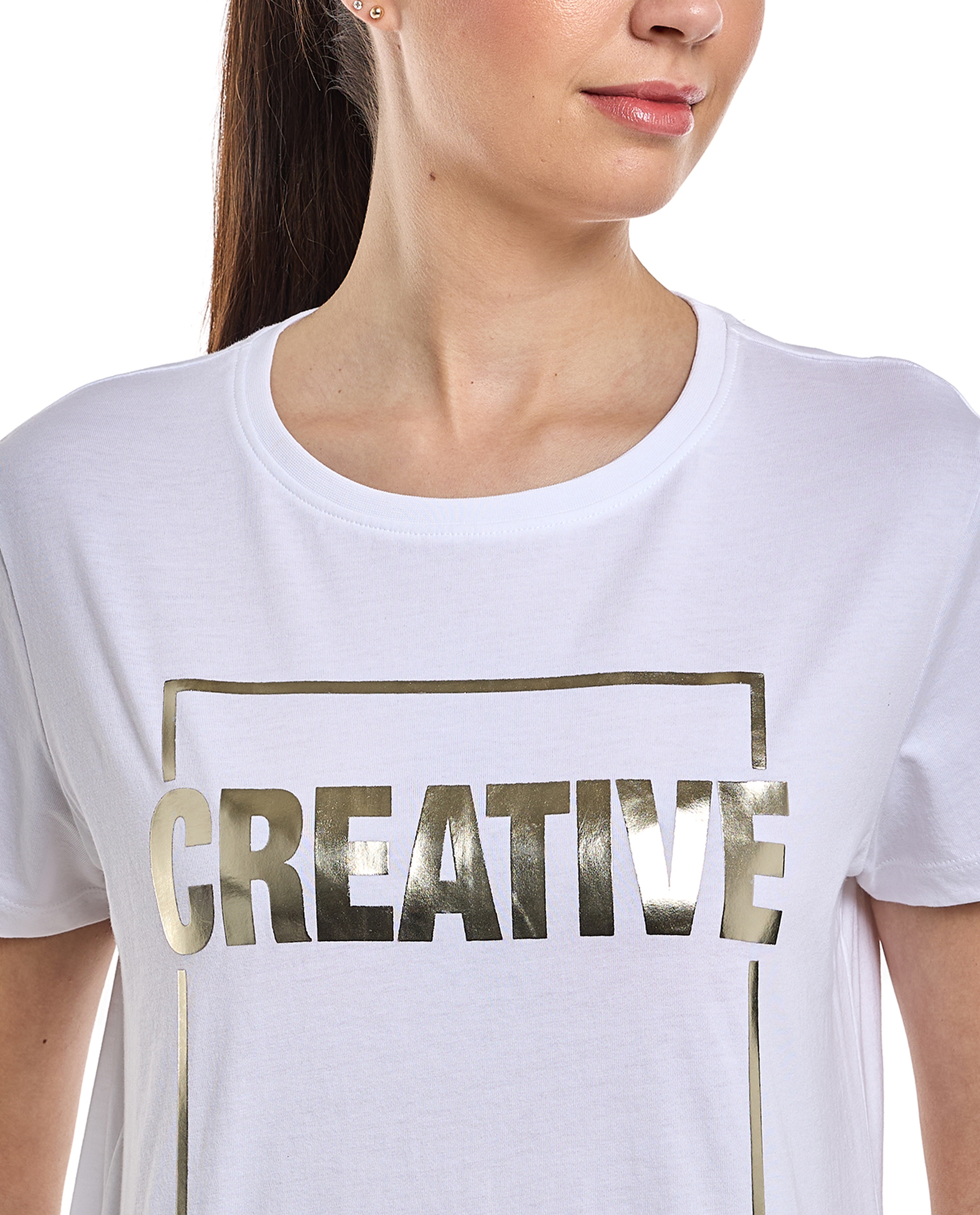 Printed T-Shirt with Crew Neck and Short Sleeves