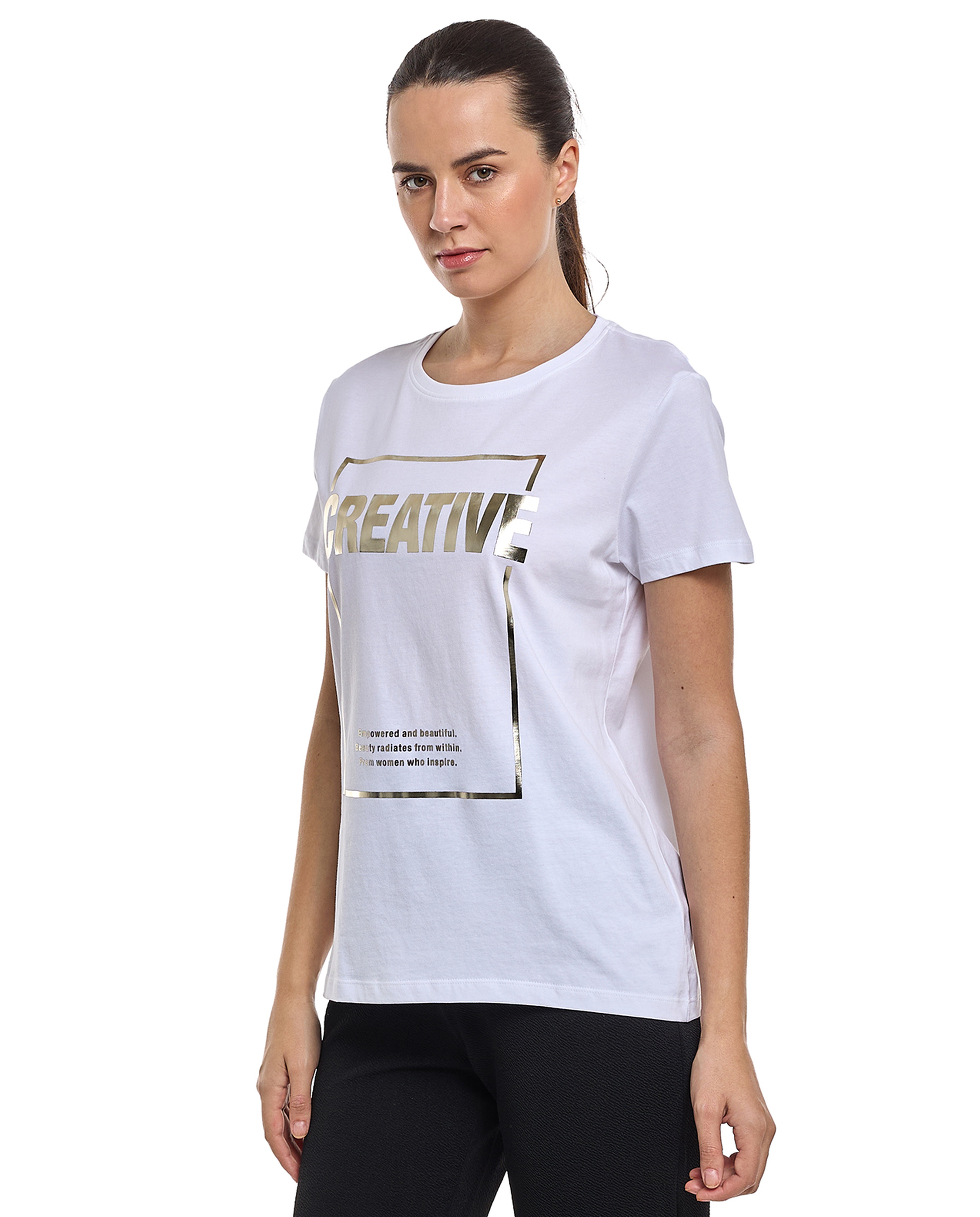 Printed T-Shirt with Crew Neck and Short Sleeves
