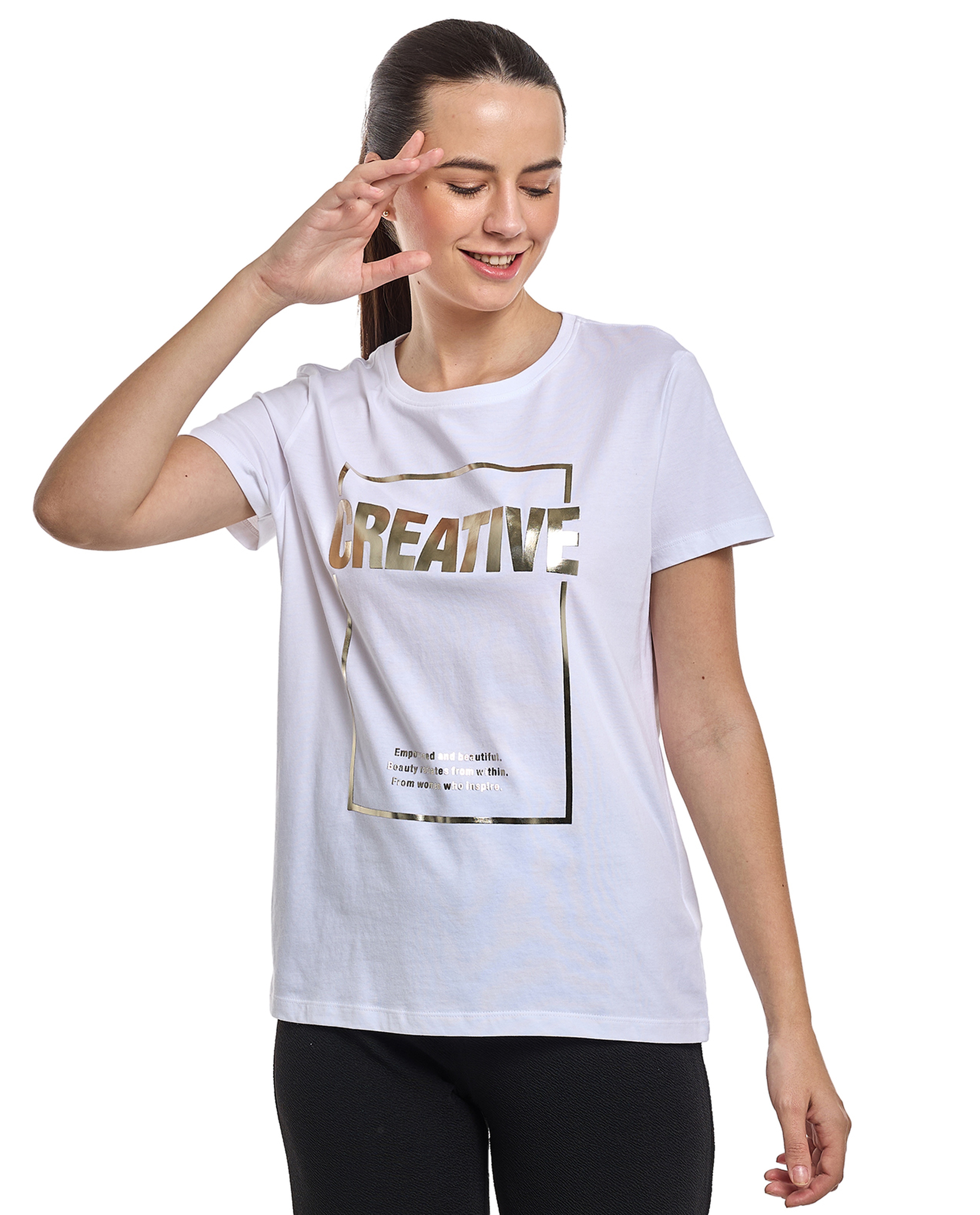 Printed T-Shirt with Crew Neck and Short Sleeves